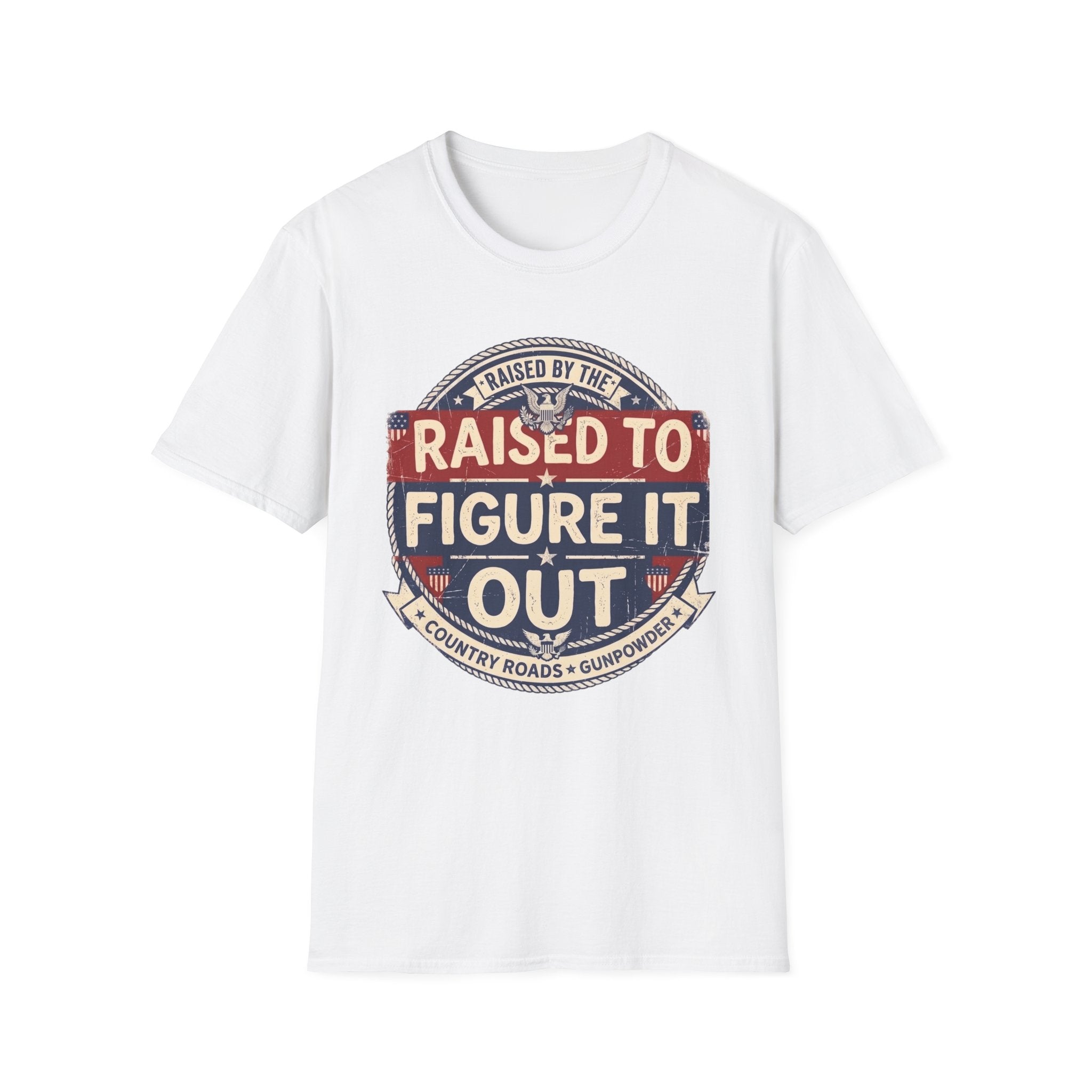 Raised To Figure It Out Country Roads Gunpowder  T-Shirt