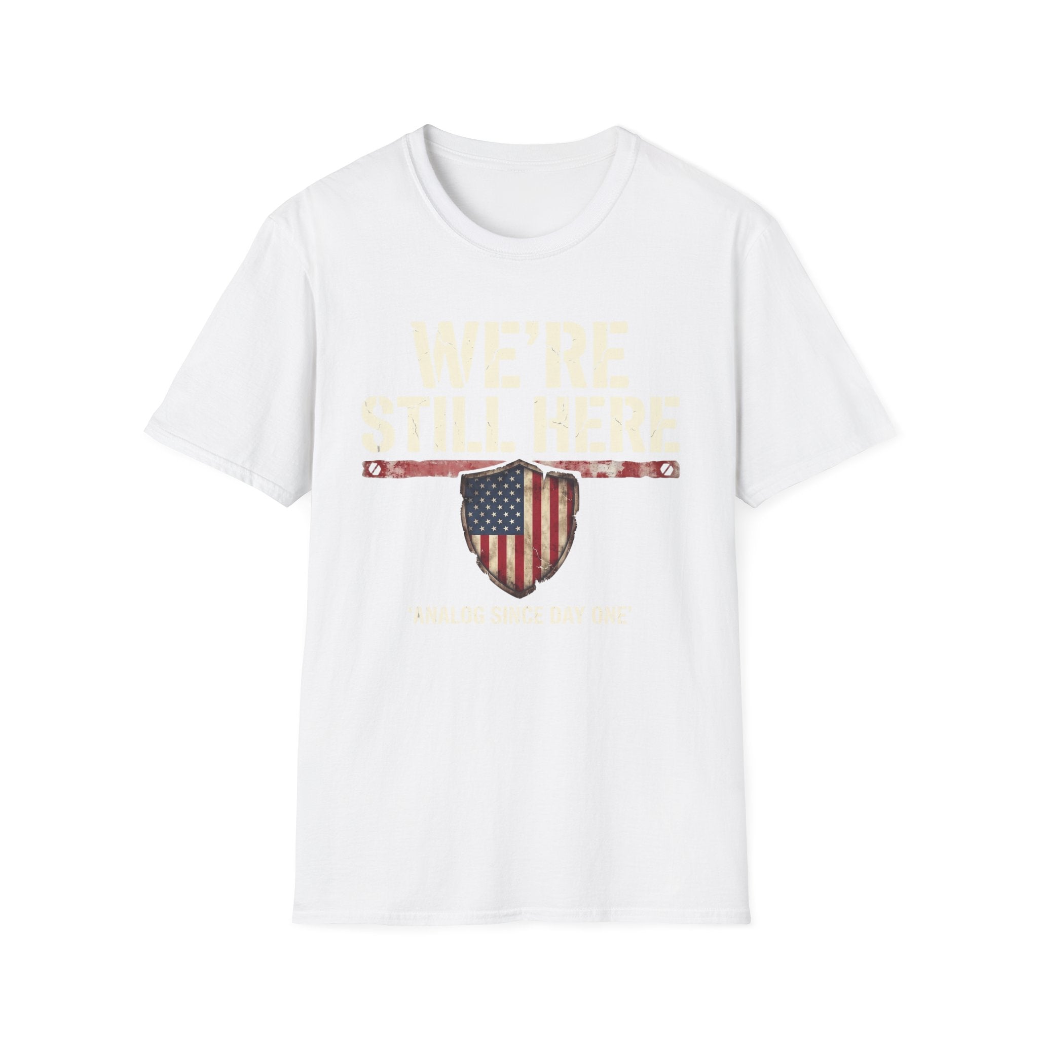 Still Here Analog Since Day One Shield T-Shirt