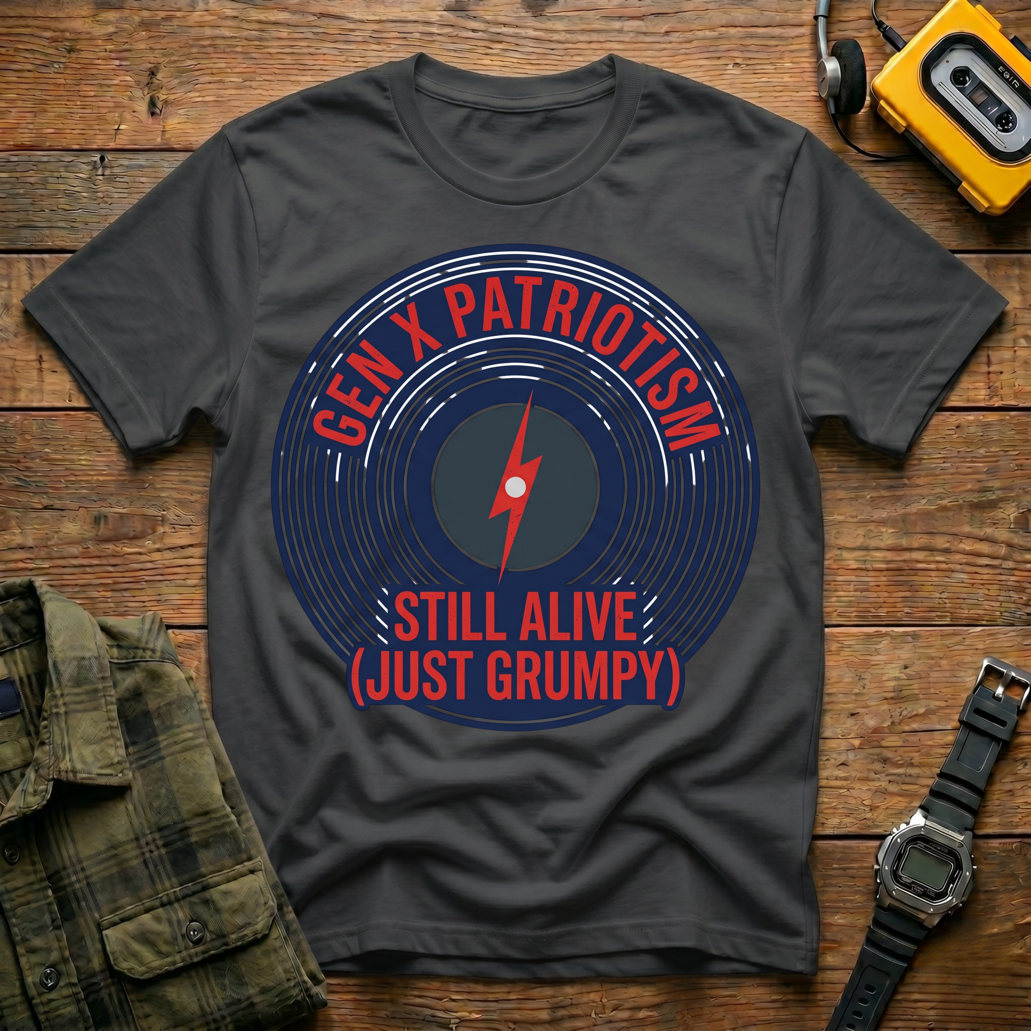 Still Alive Just Grumpy Vinyl  T-Shirt