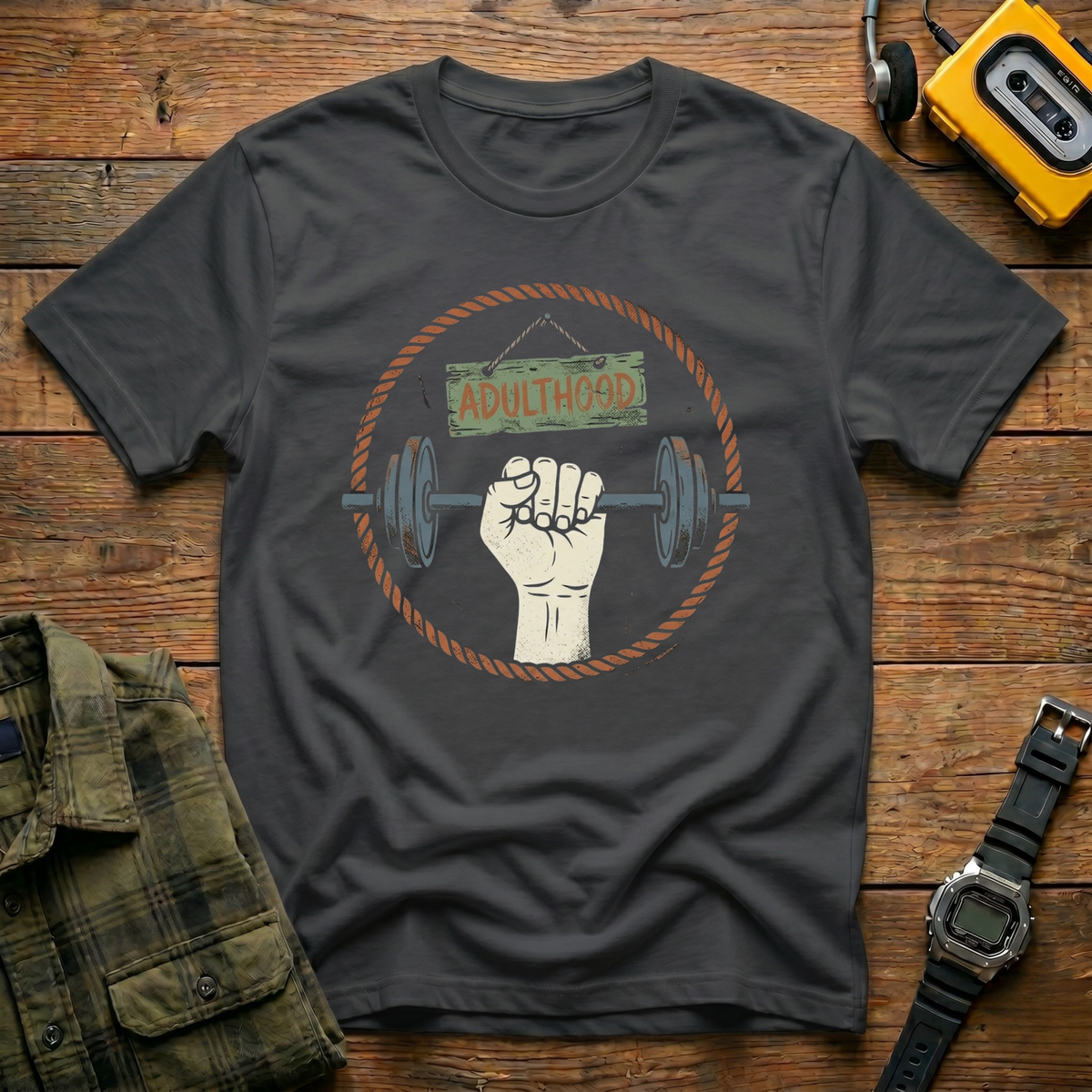 Adulthood Barbell T-Shirt