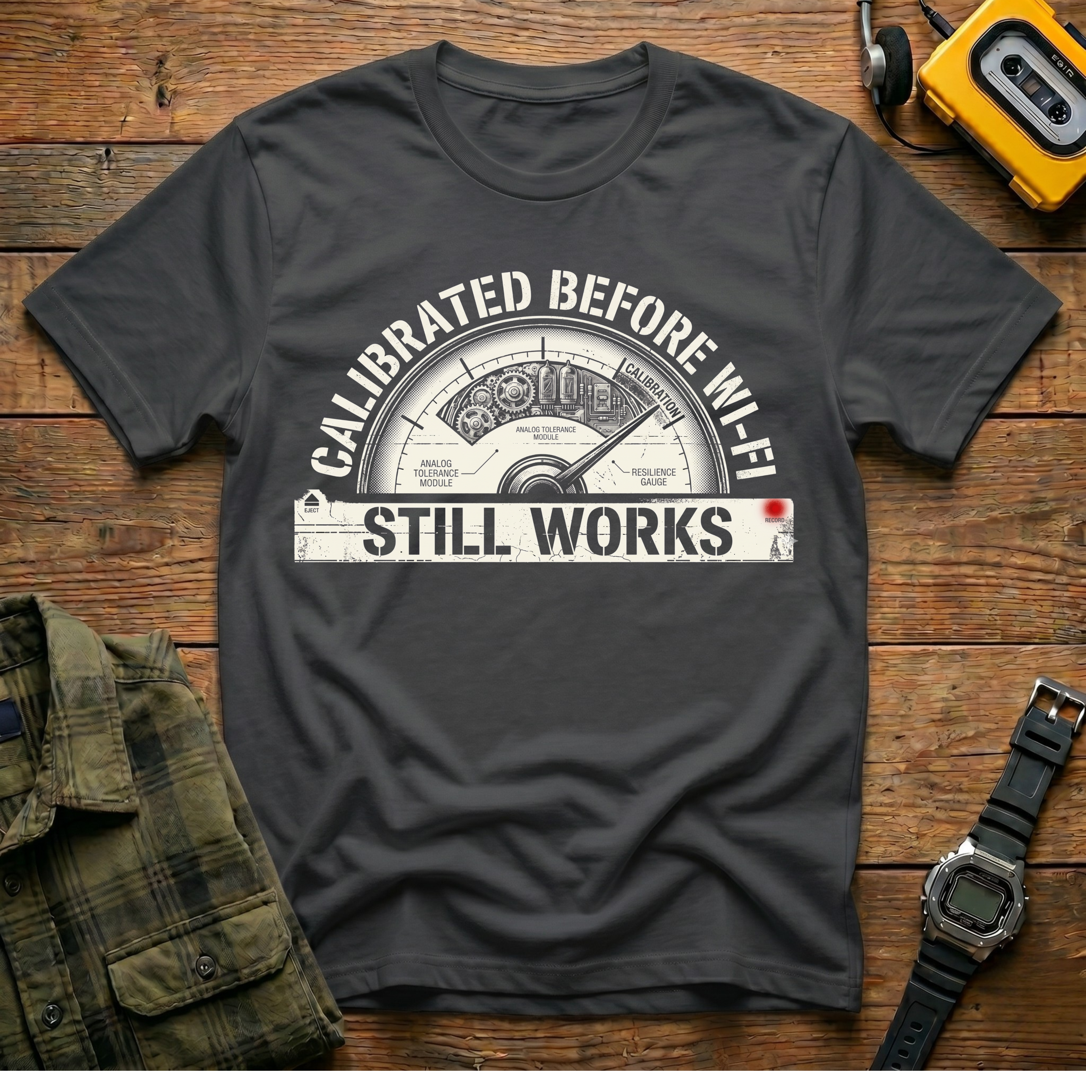 Calibrated Before WiFi Gauge T-Shirt