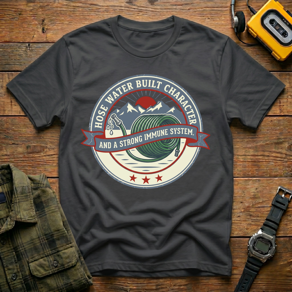 Hose Water Built Character and a Strong Immune System Logo T-Shirt
