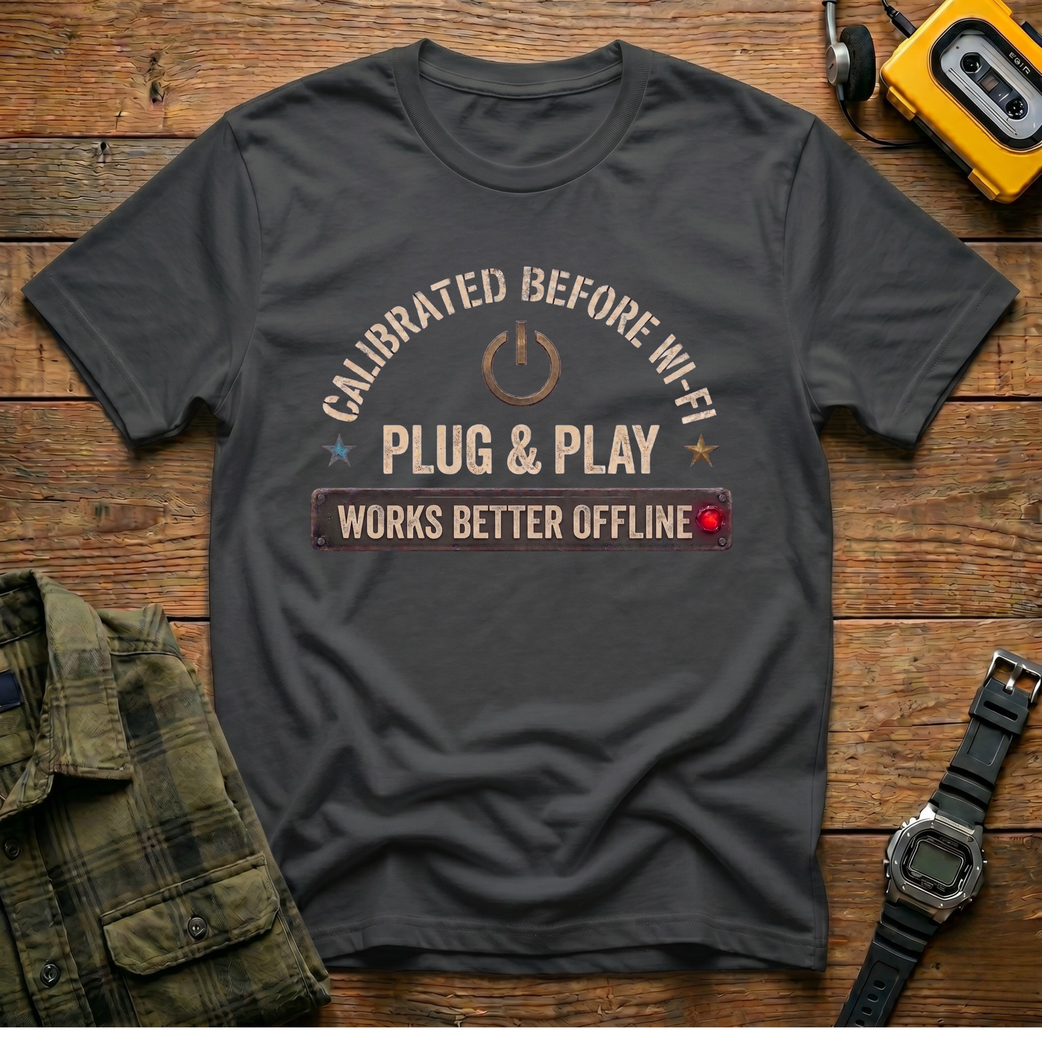 Calibrated Before Wifi Power Button T-Shirt