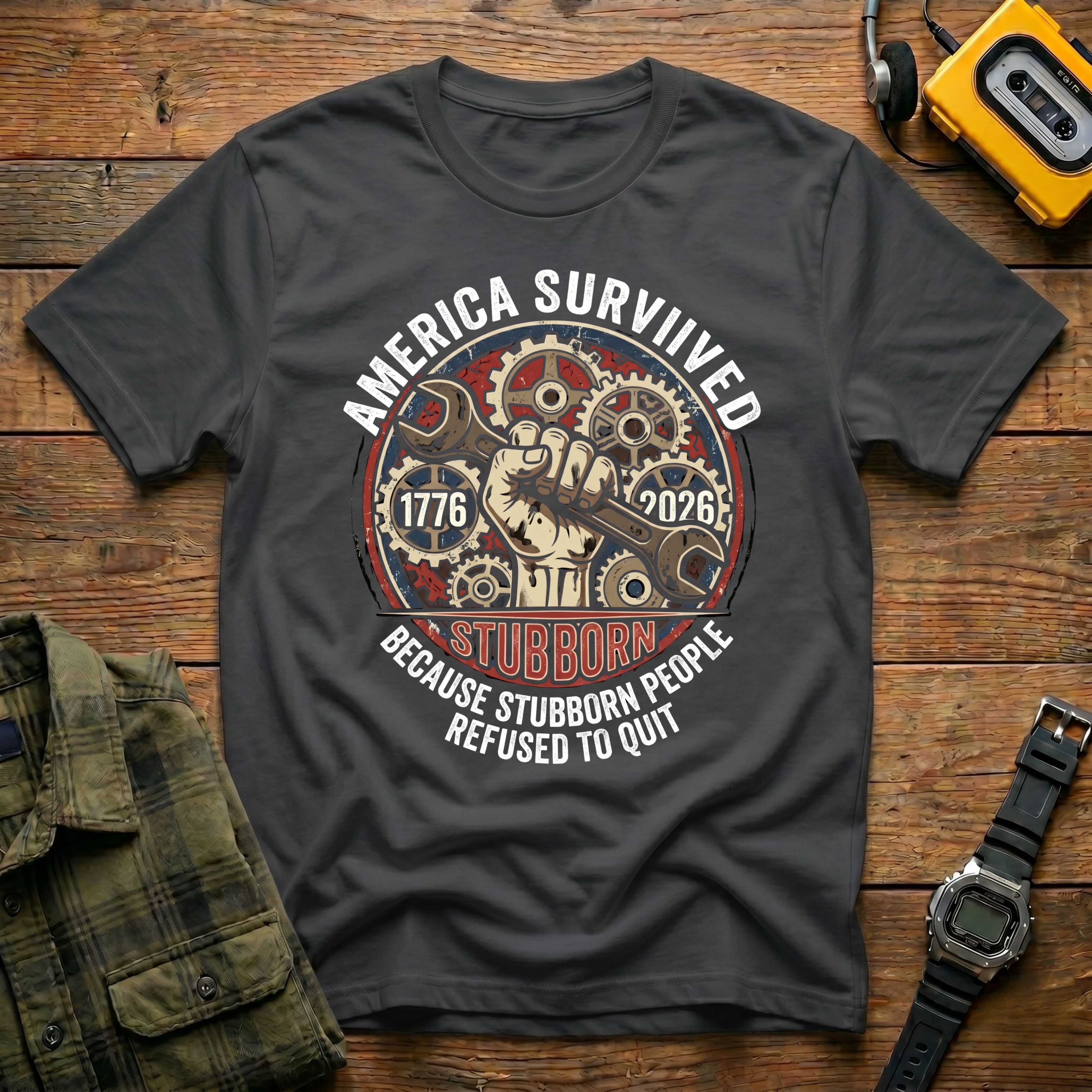 America Survived Gears T-Shirt