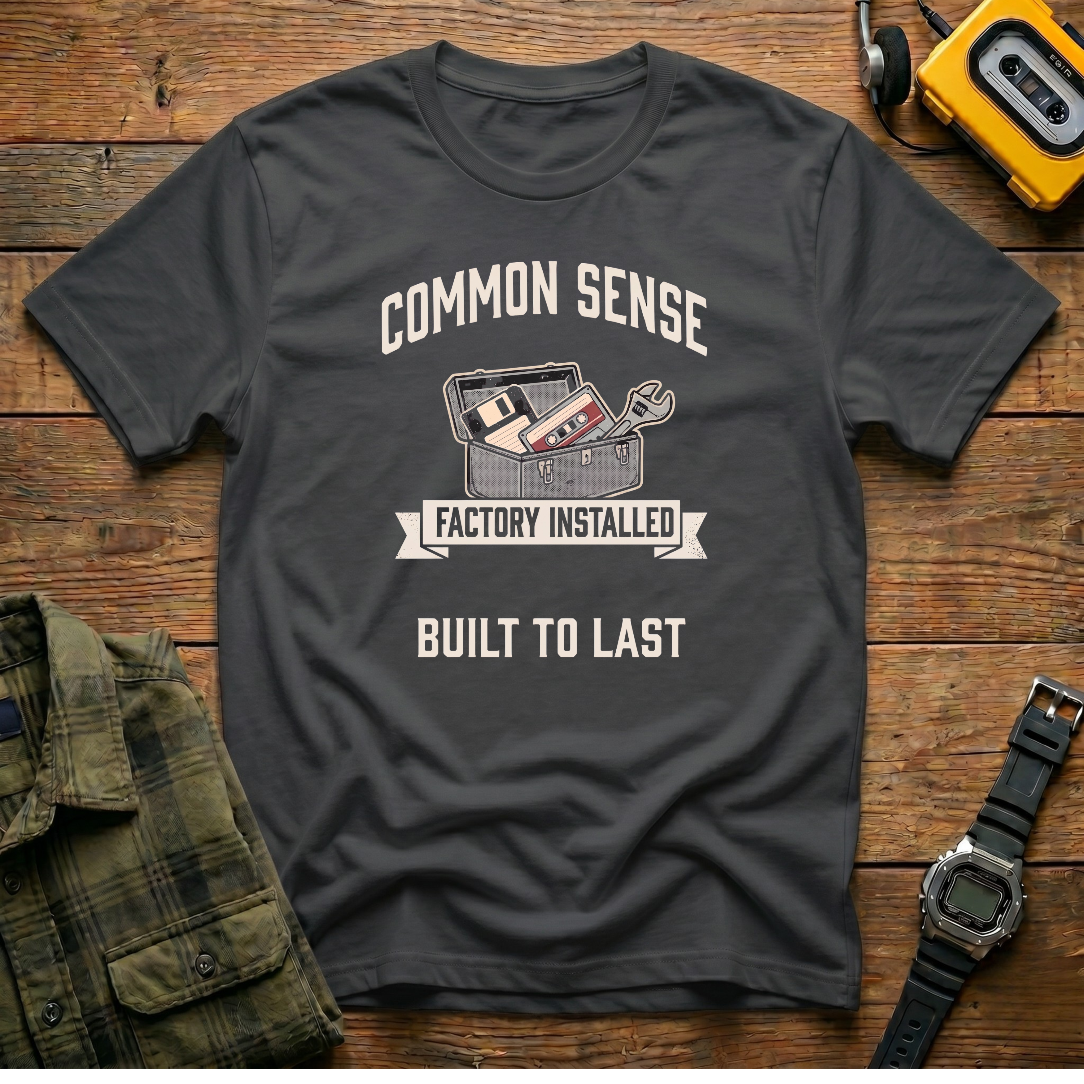 Common Sense Factory Installed Built to Last  T-Shirt