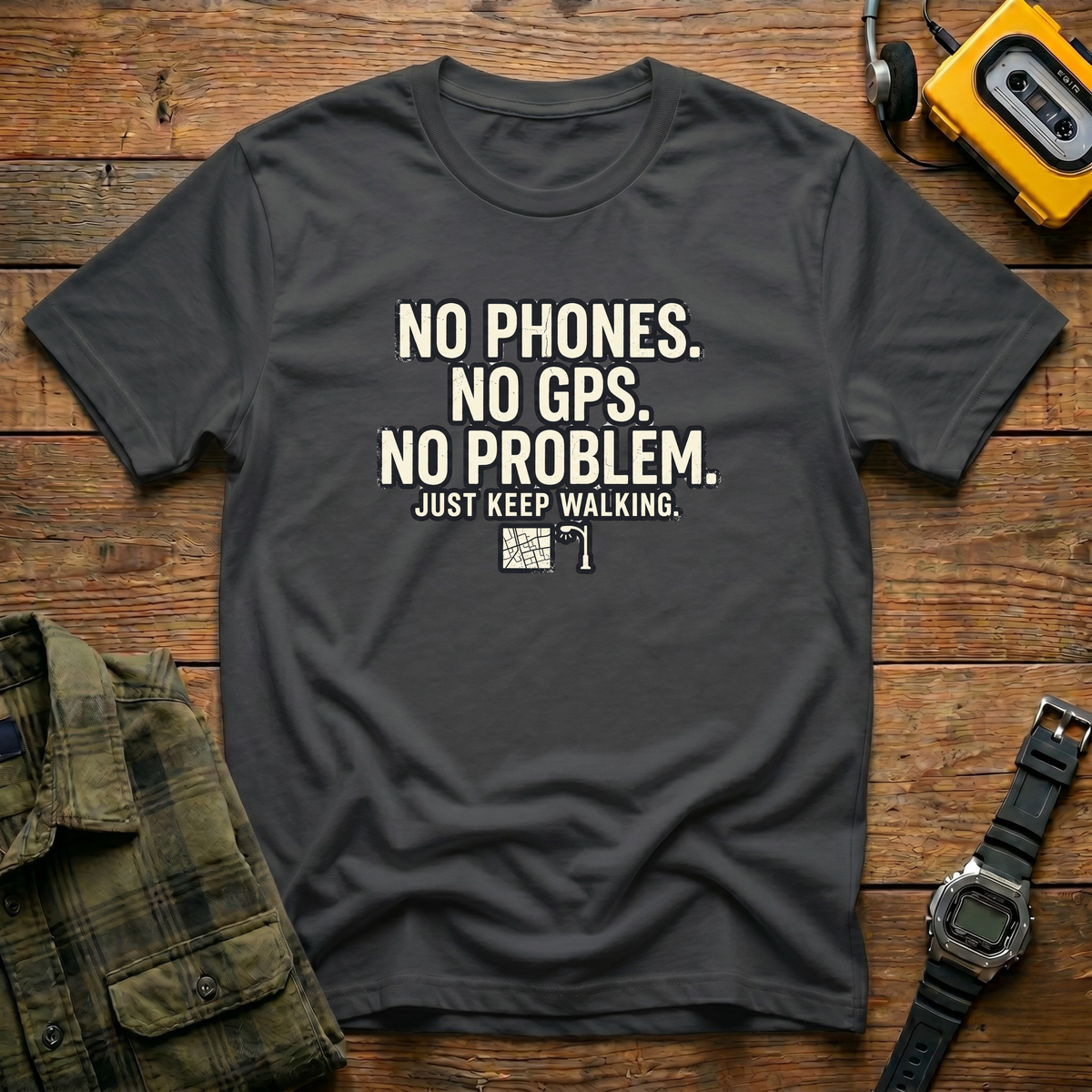No Phones Map T-Shirt