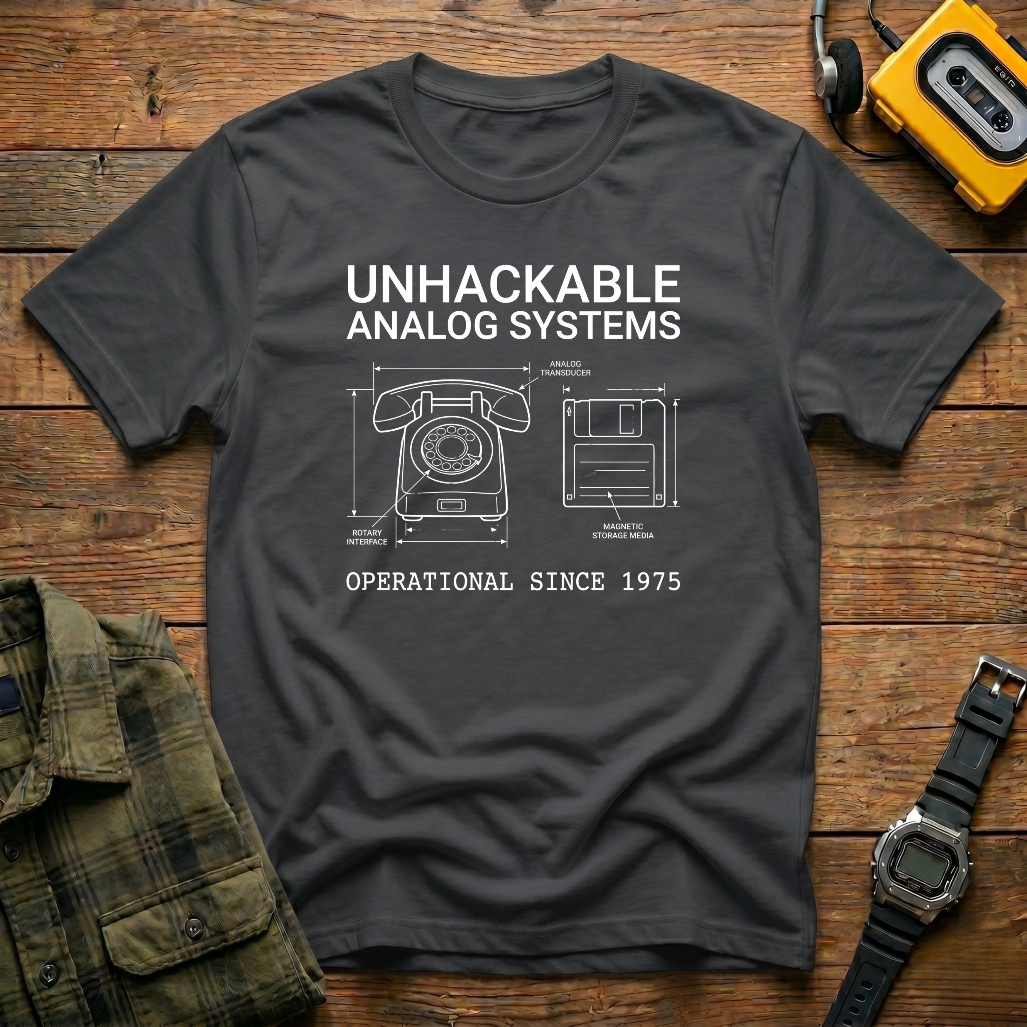 Unhackable Disk Phone T-Shirt
