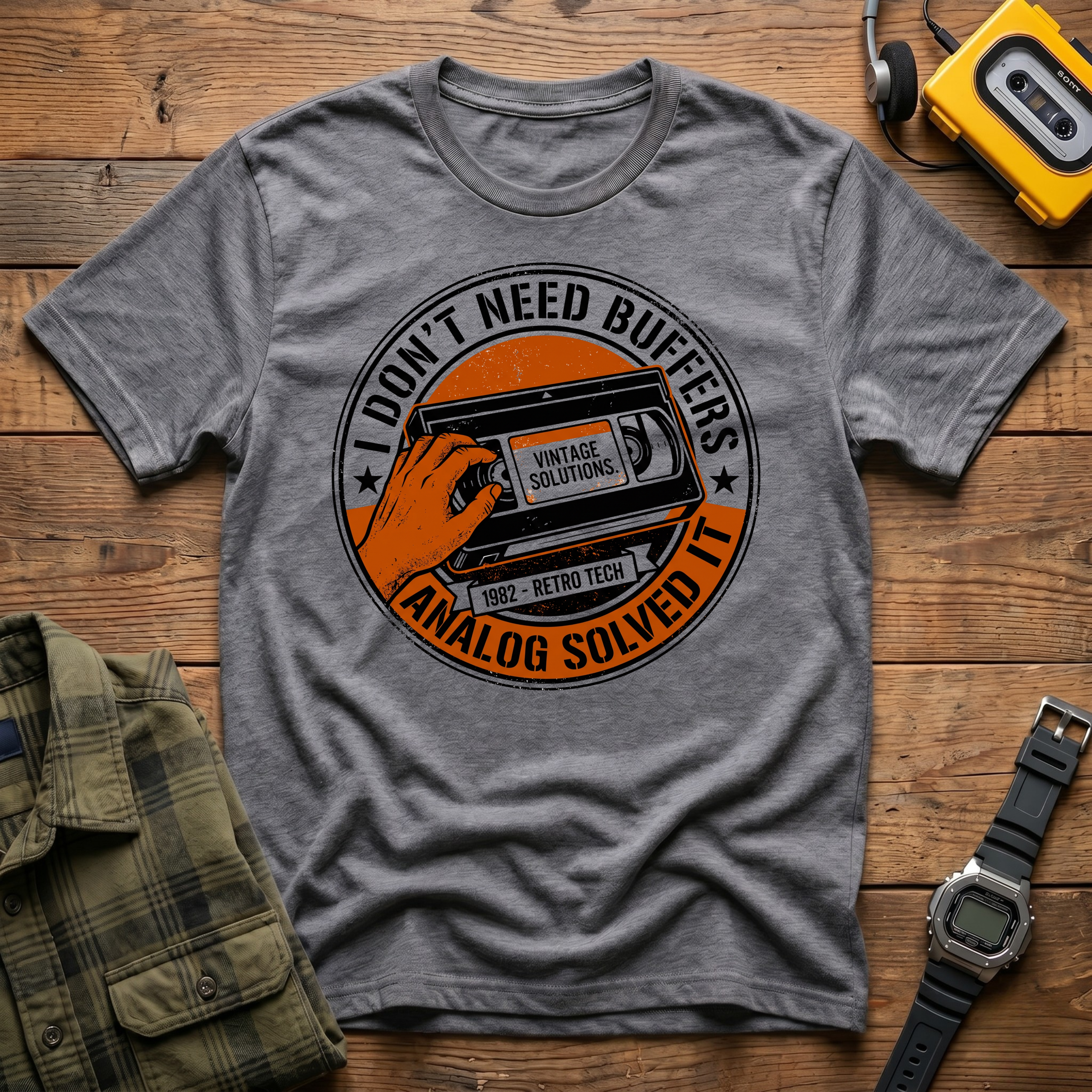 I Don't Need Buffers Circle Tape T-Shirt