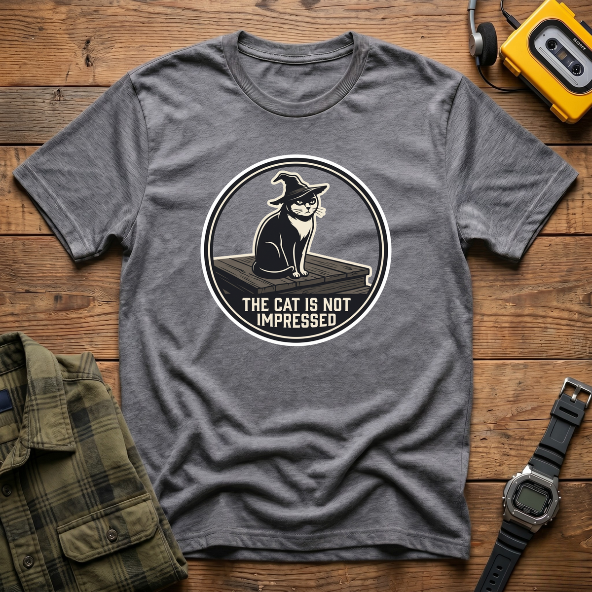 Hat Cat Unimpressed  T-Shirt