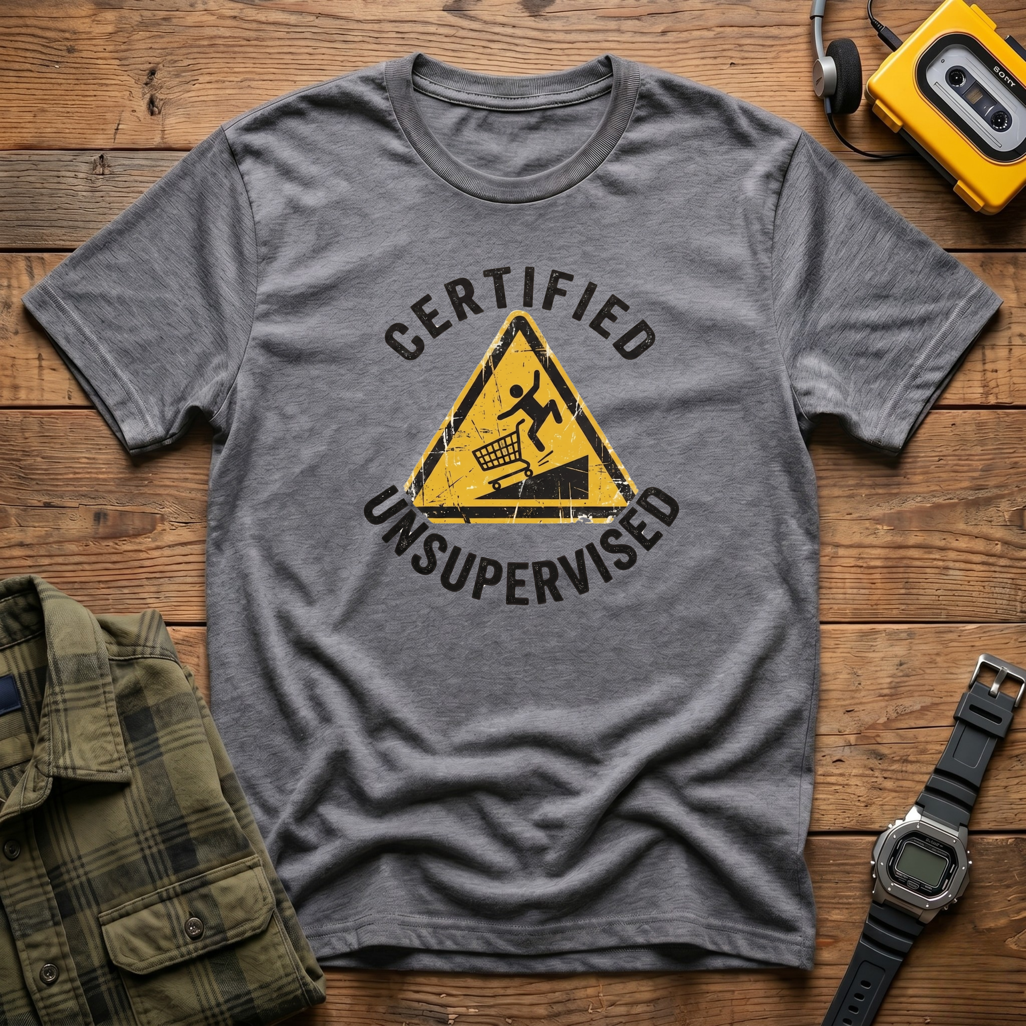 Certified Unsupervised Warning Sign T-Shirt