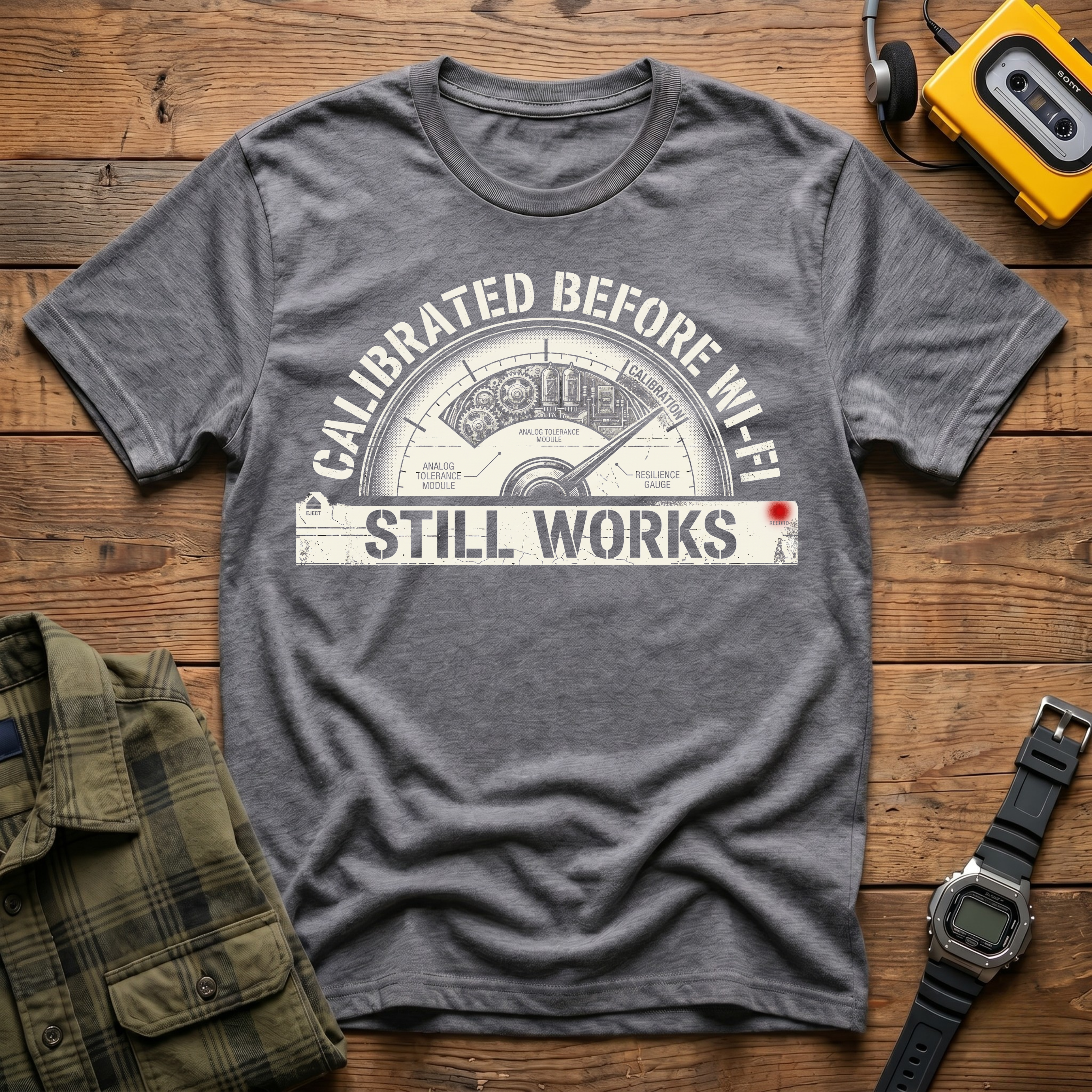 Calibrated Before WiFi Gauge T-Shirt