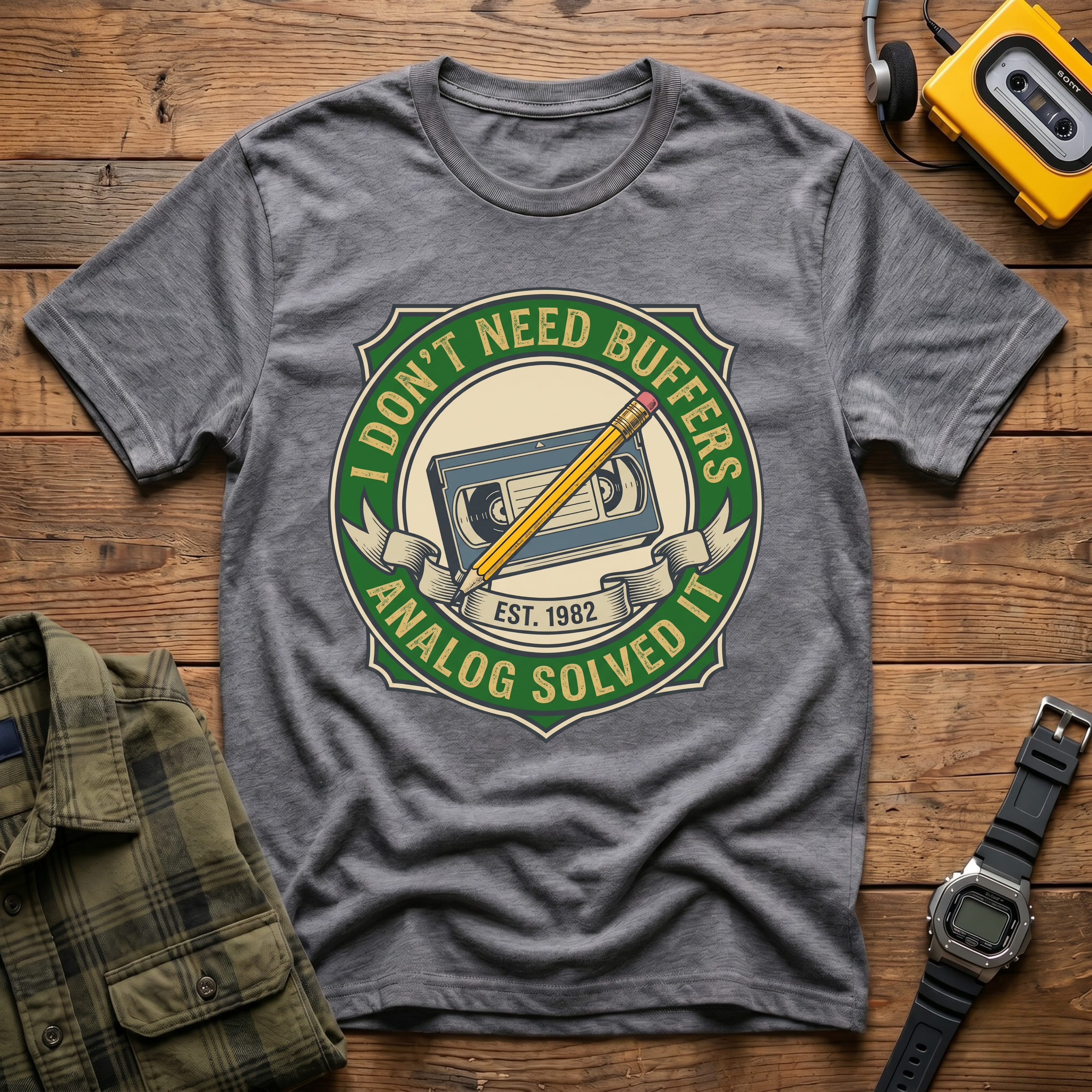 I Don't Need Buffers.  Analog Solved It   Badge T-Shirt