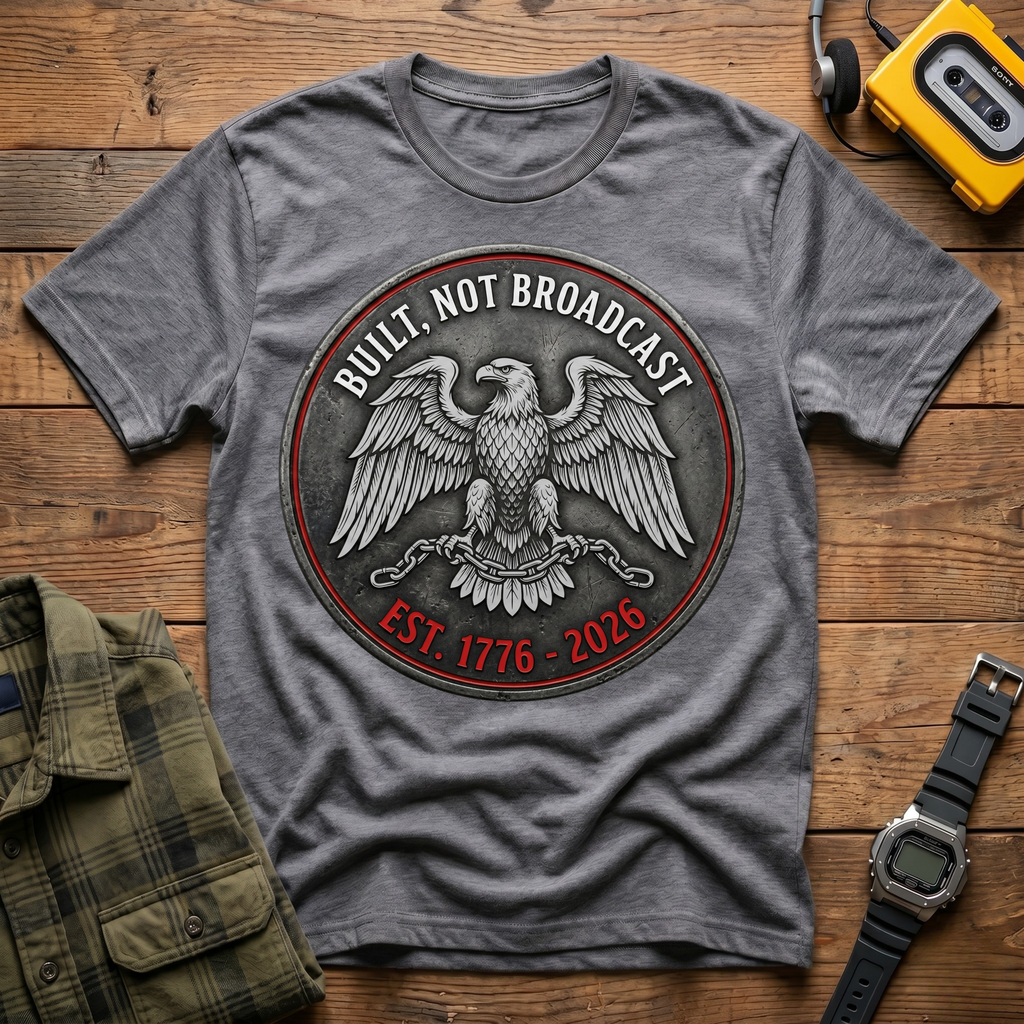 Built Not Broadcast Coin T-Shirt