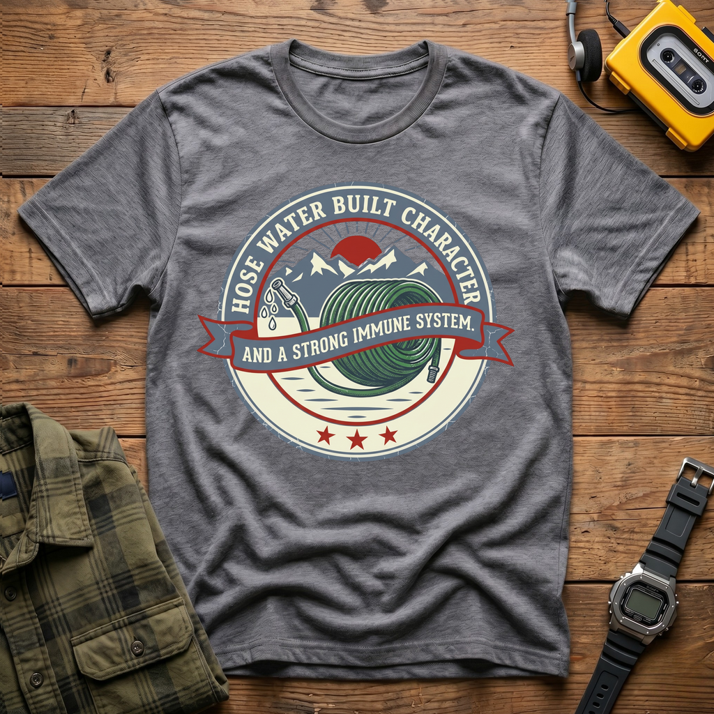 Hose Water Built Character and a Strong Immune System Logo T-Shirt