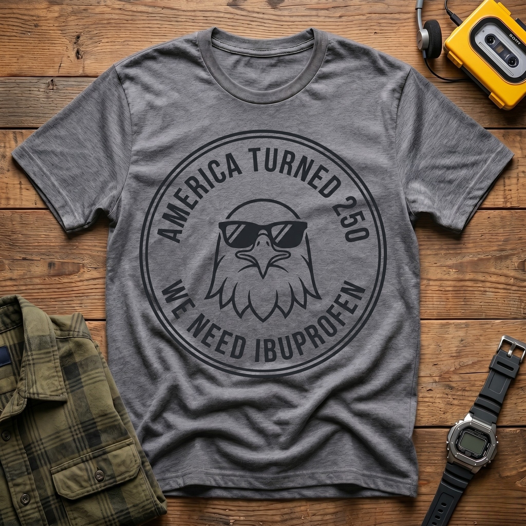 America 250 Ibuprofen Eagle Badge T-Shirt