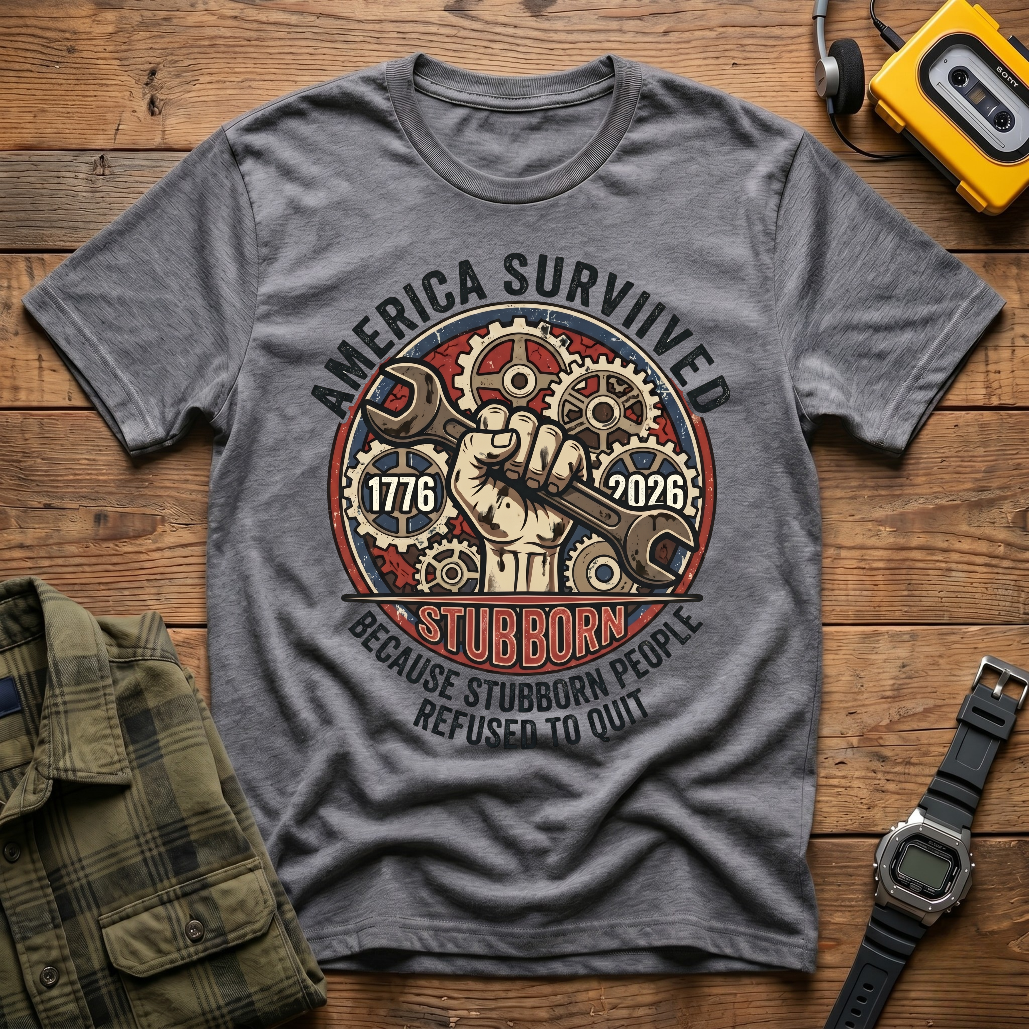 America Survived Gears T-Shirt