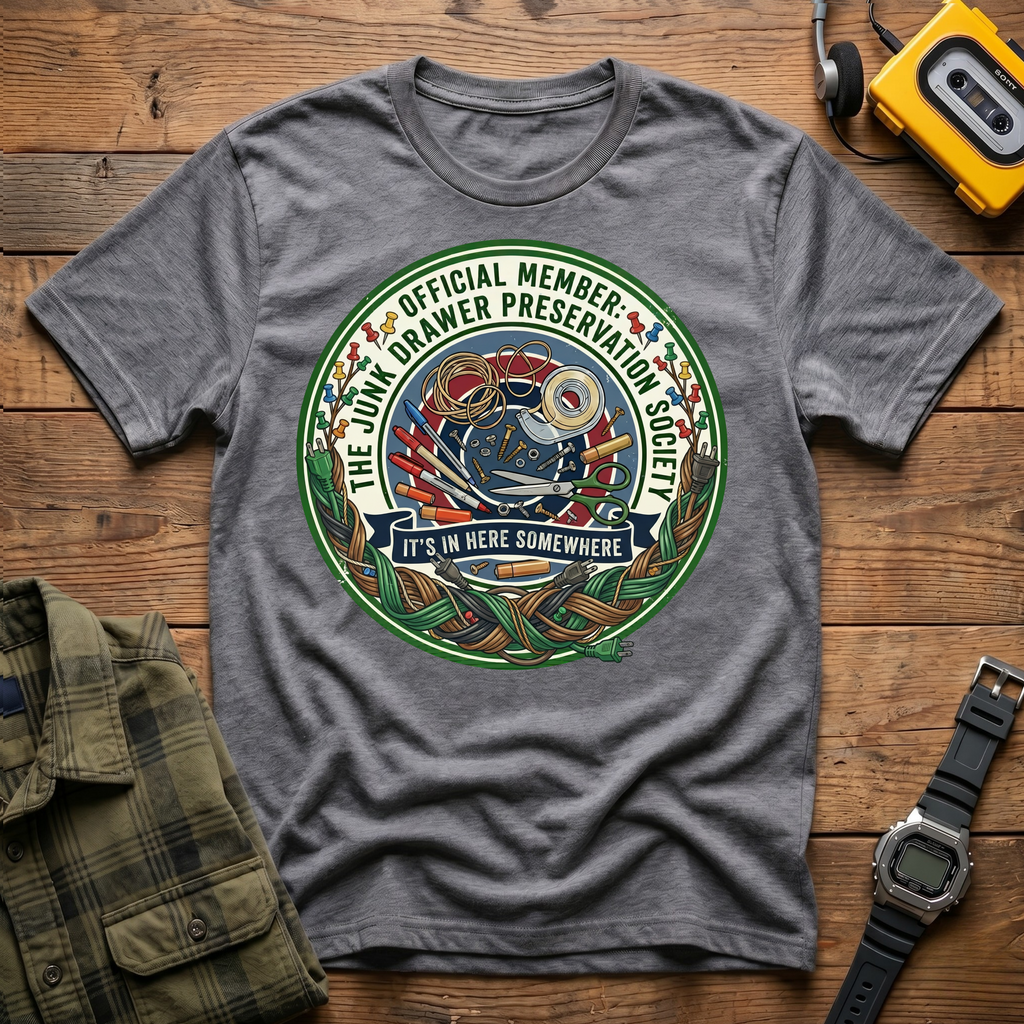 Junk Drawer Preservation Society Logo T-Shirt