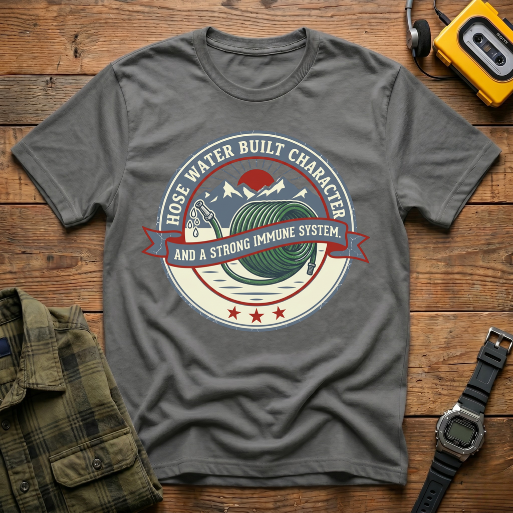 Hose Water Built Character and a Strong Immune System Logo T-Shirt
