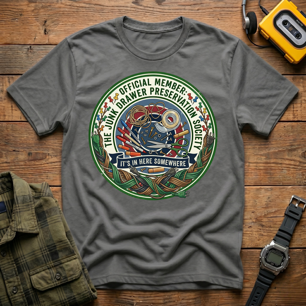 Junk Drawer Preservation Society Logo T-Shirt
