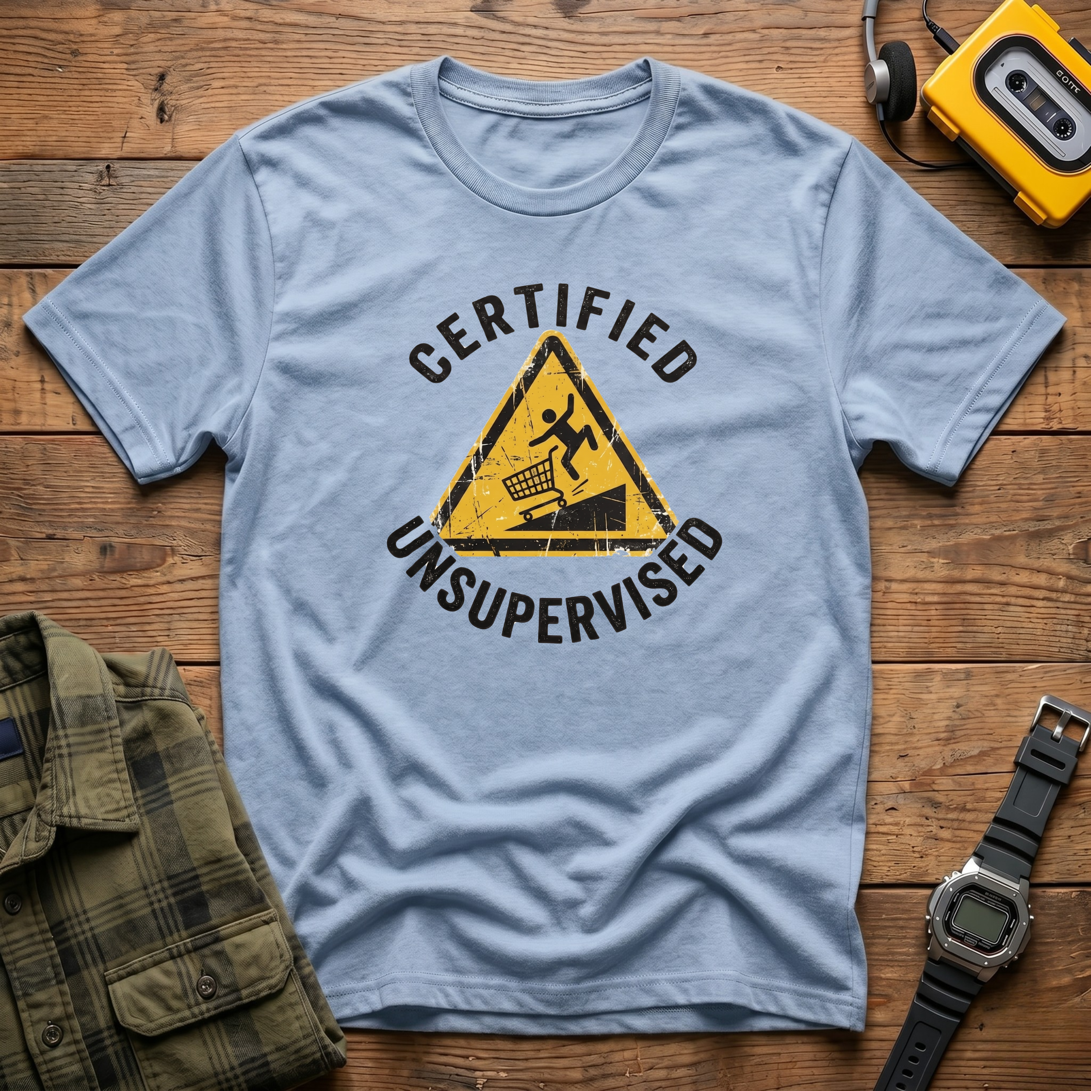 Certified Unsupervised Warning Sign T-Shirt