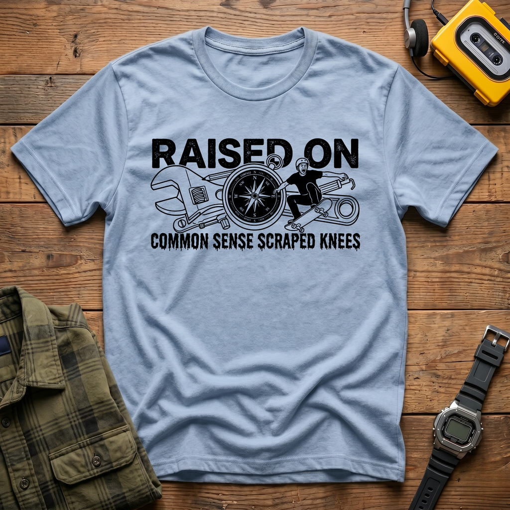 Raised On Common Sense  Scrapped Knees Stunt T-Shirt