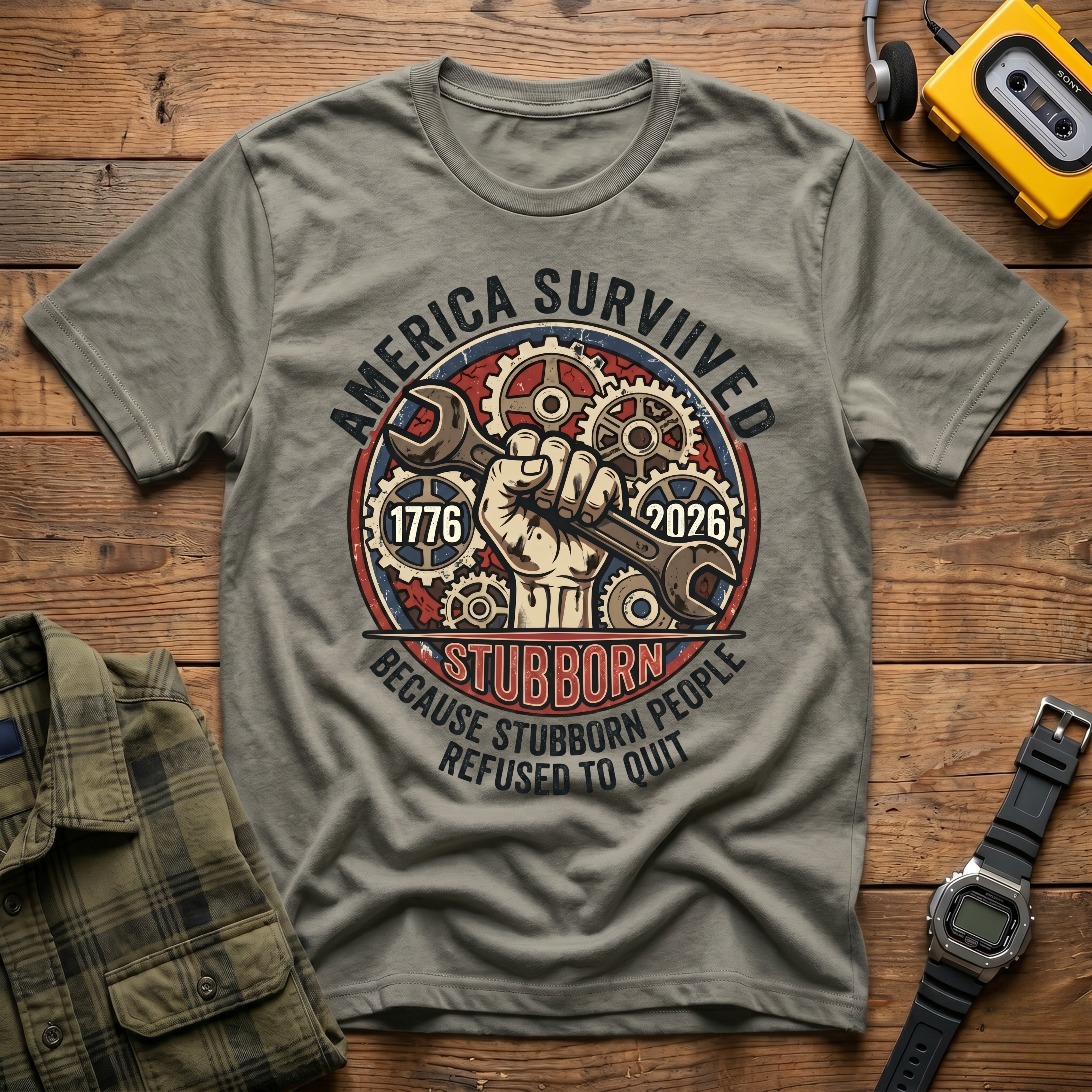 America Survived Gears T-Shirt