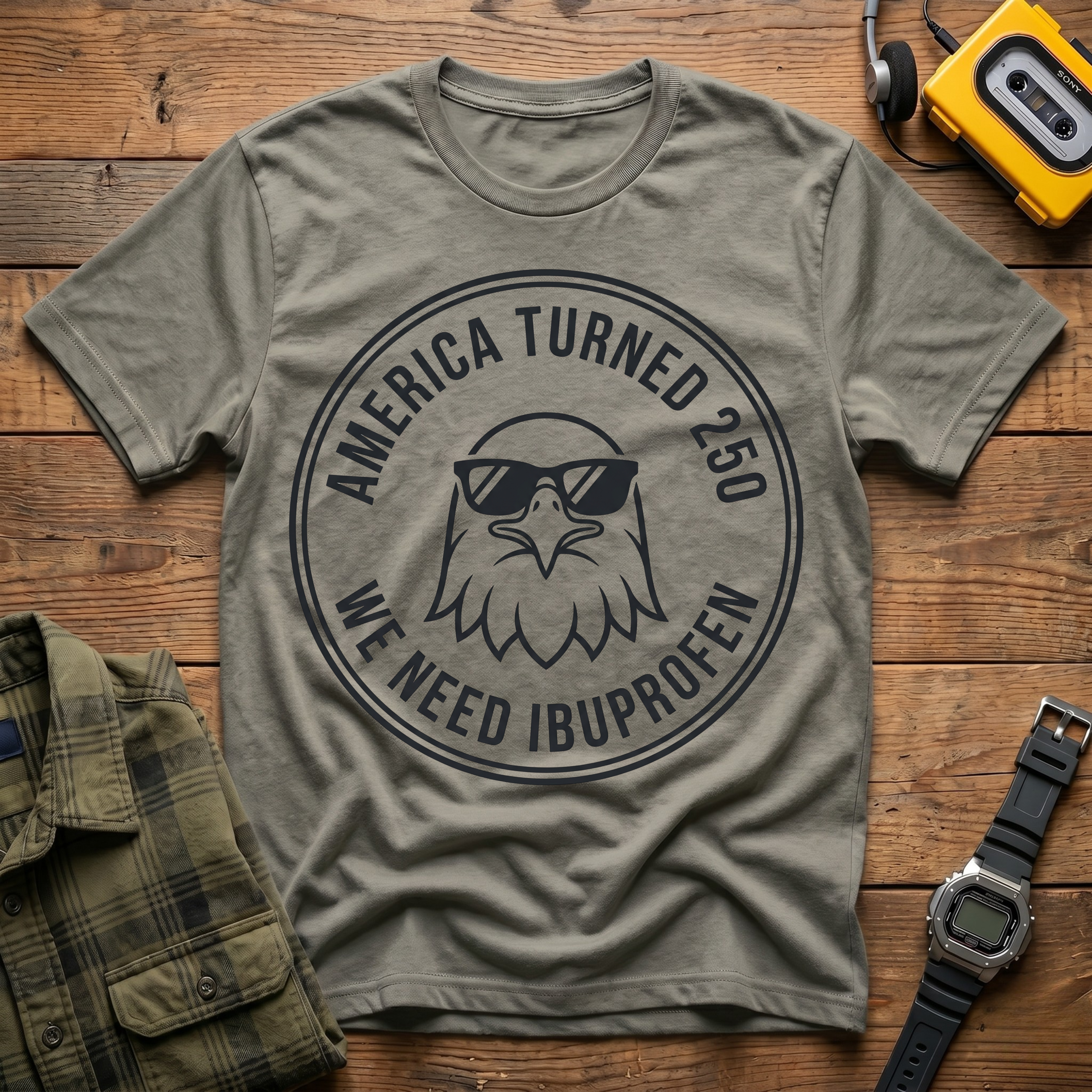 America 250 Ibuprofen Eagle Badge T-Shirt