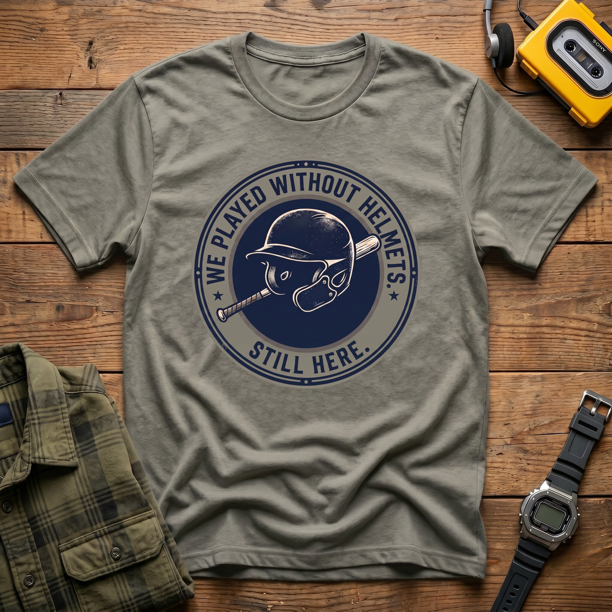Without Helmets Badge T-Shirt