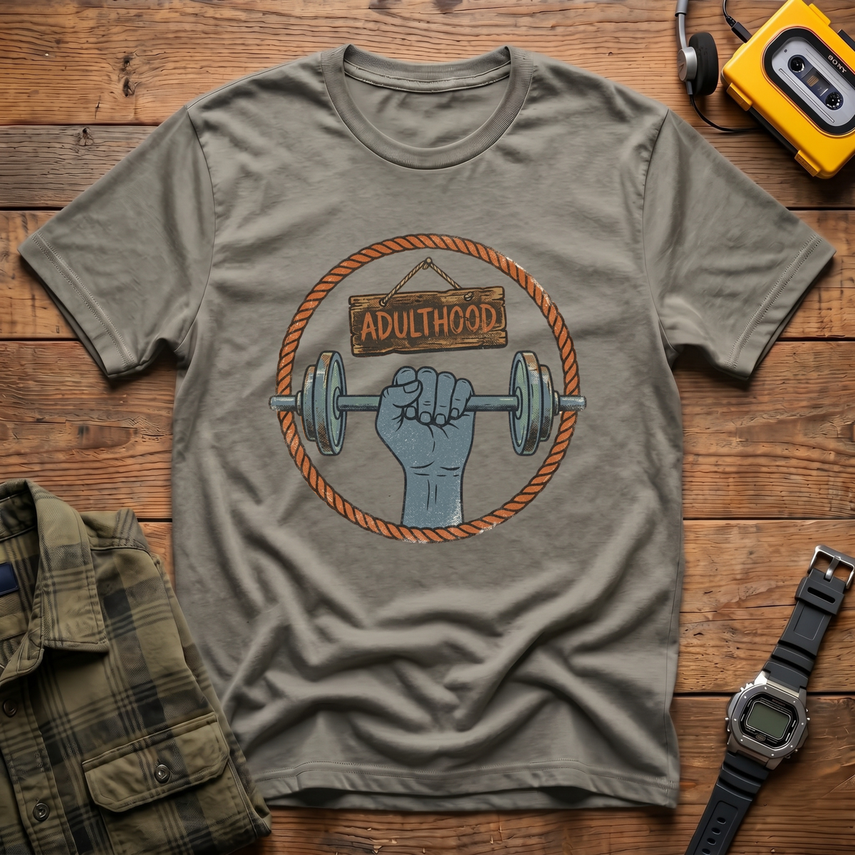 Adulthood Barbell T-Shirt