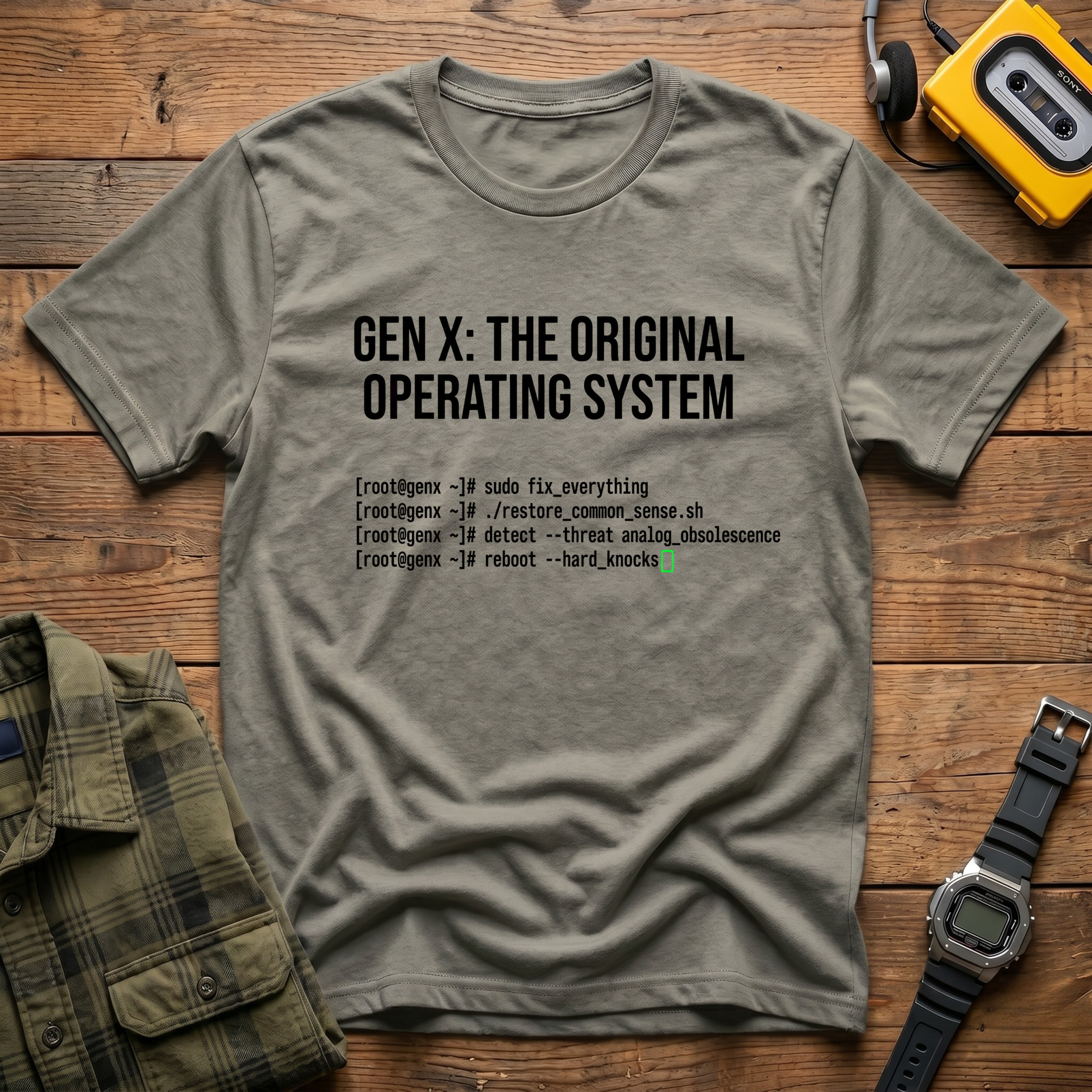 Gen X Original Operating System data T-Shirt
