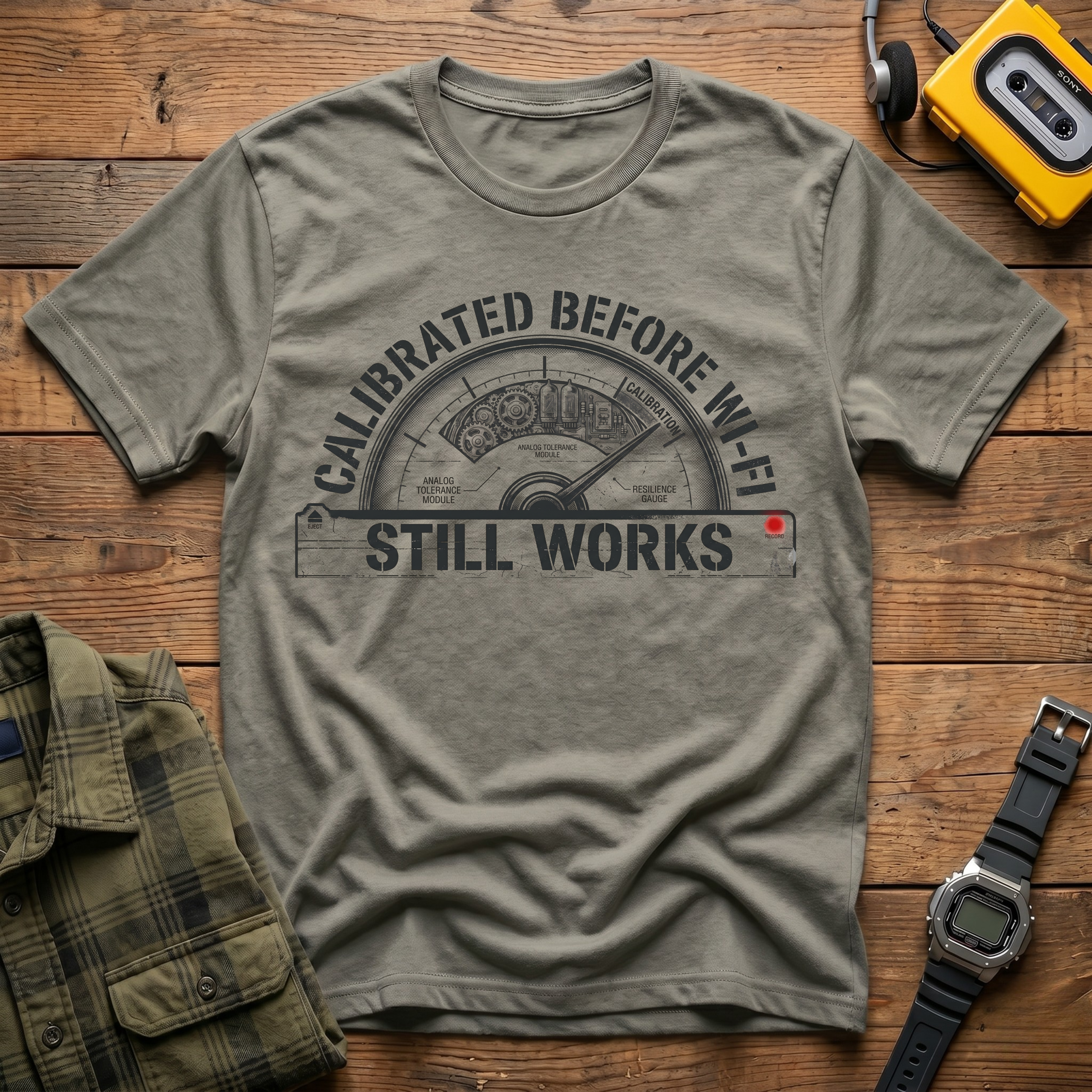 Calibrated Before WiFi Gauge T-Shirt