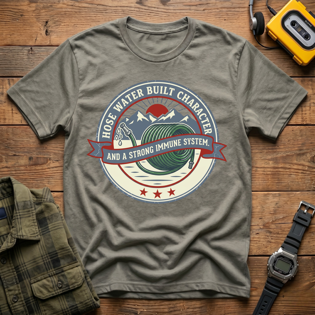 Hose Water Built Character and a Strong Immune System Logo T-Shirt