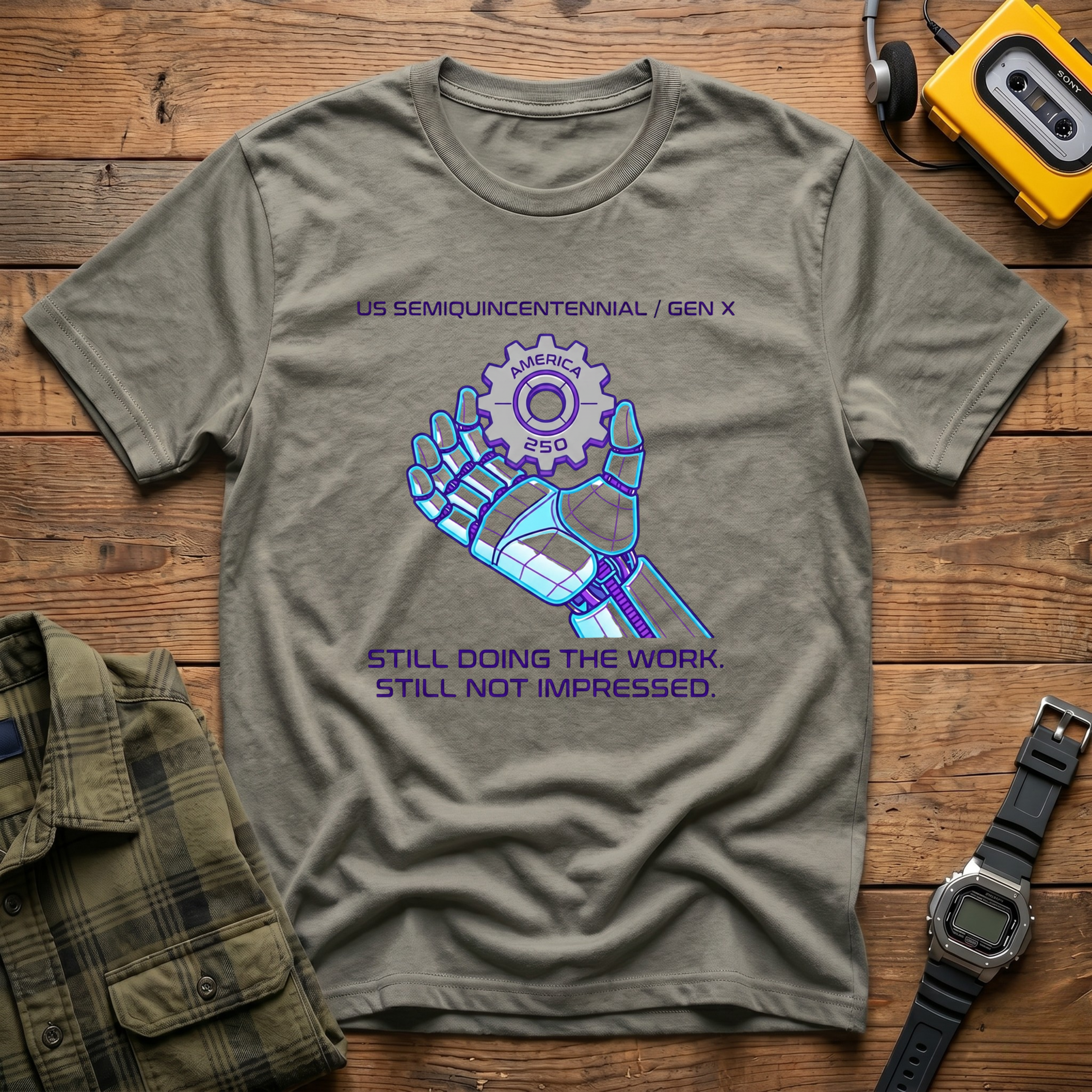 Amercia 250 Unimpressed Robot Hand  T-Shirt