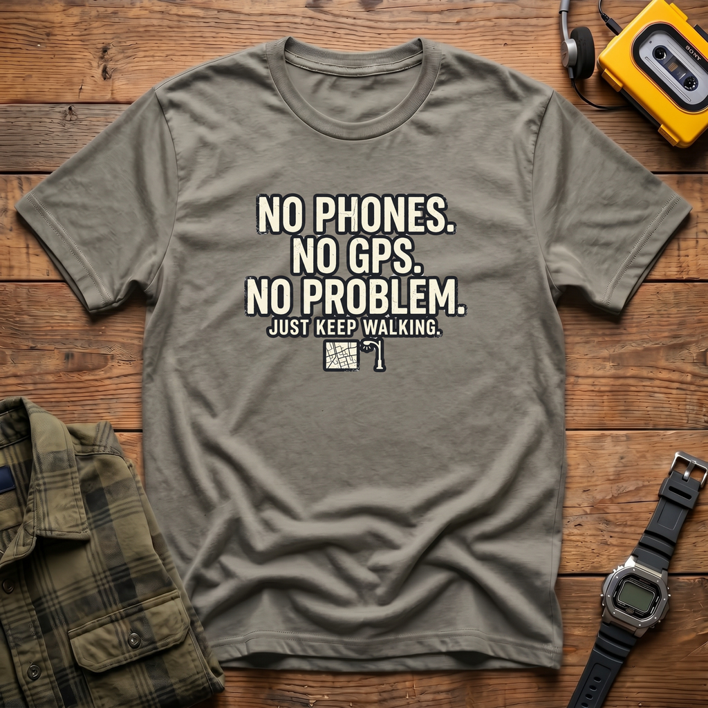 No Phones Map T-Shirt