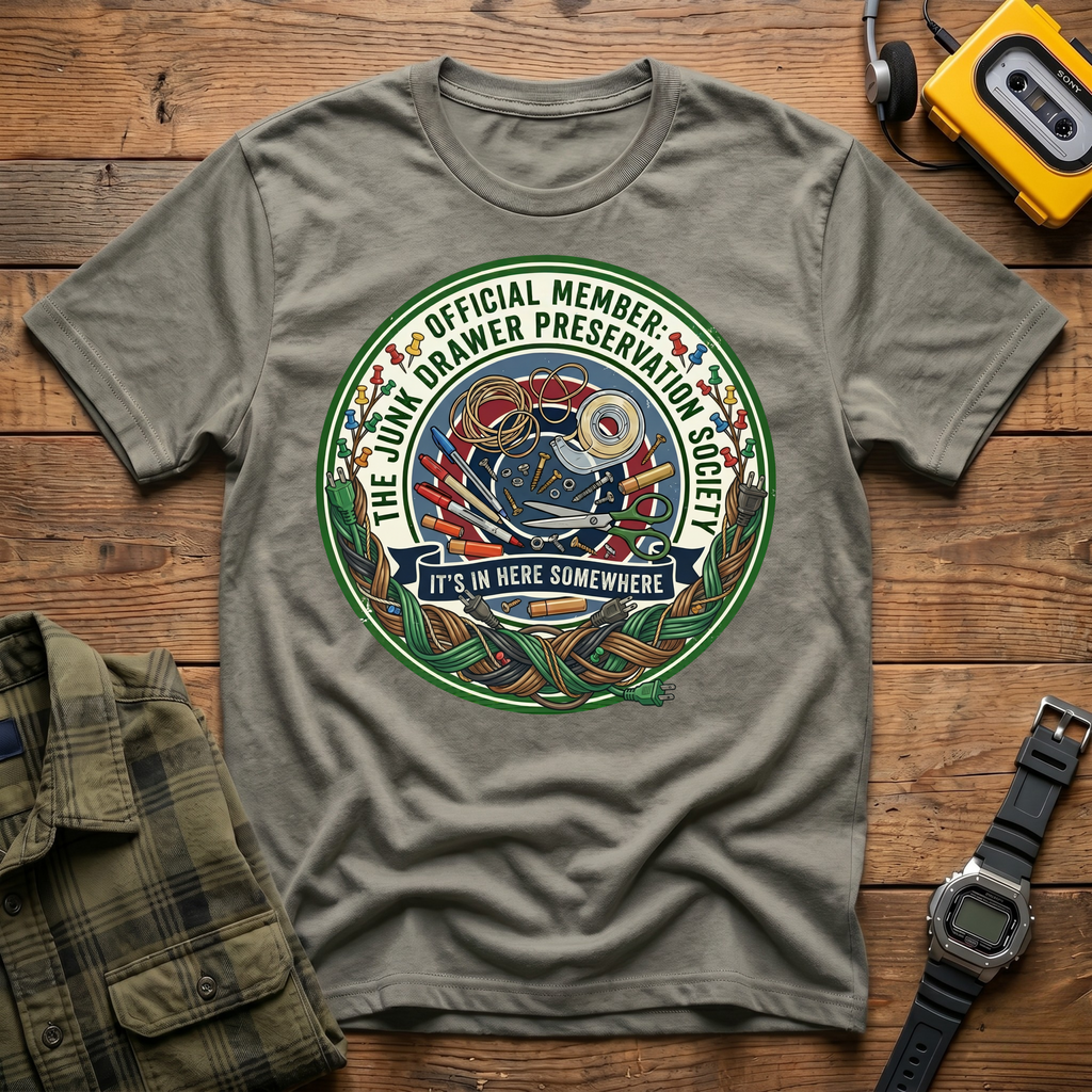 Junk Drawer Preservation Society Logo T-Shirt