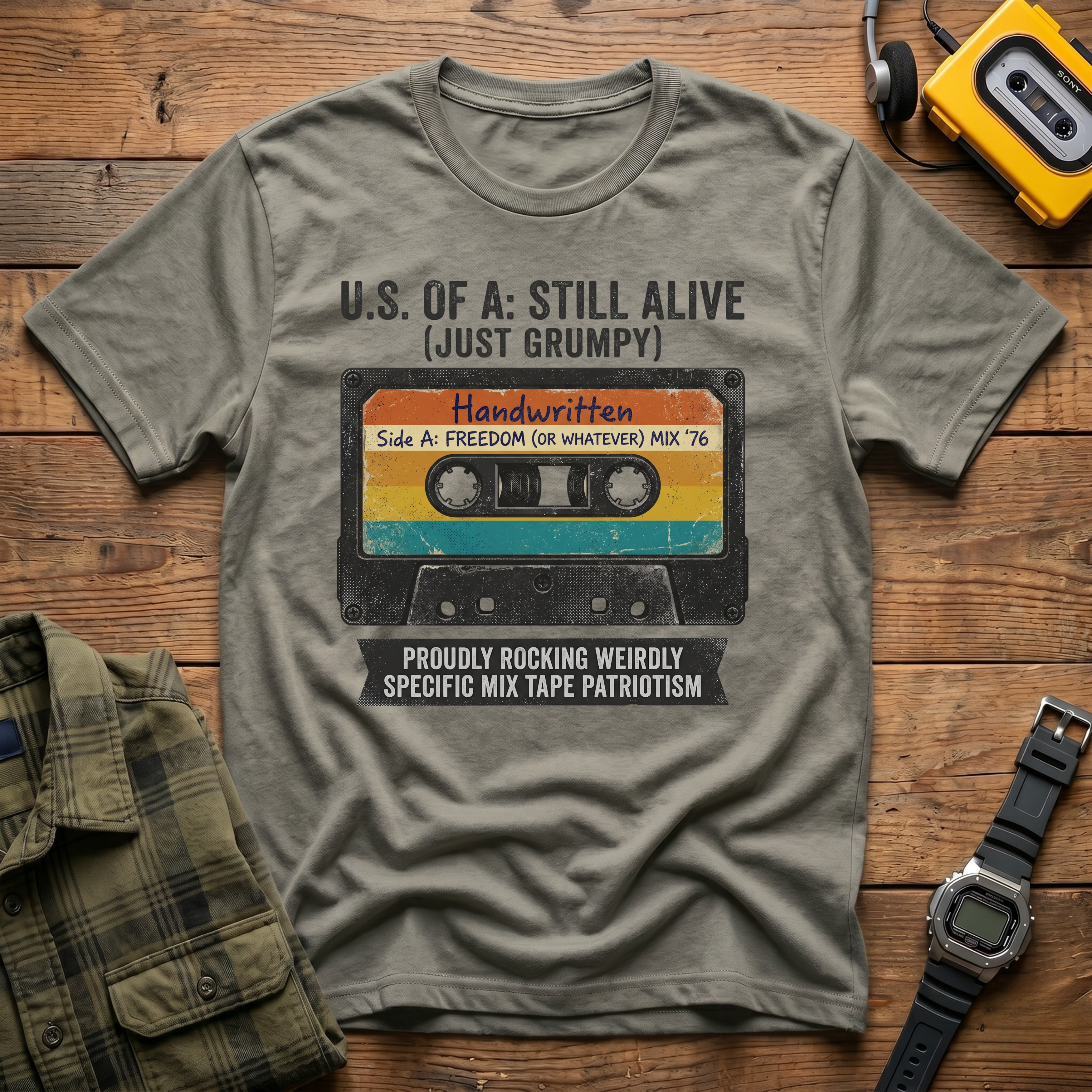 U.S Of A: Still Alive Just Grumpy  CassetteT-Shirt