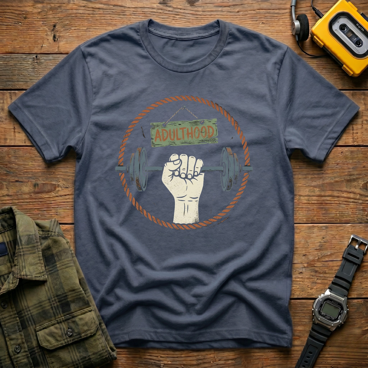 Adulthood Barbell T-Shirt