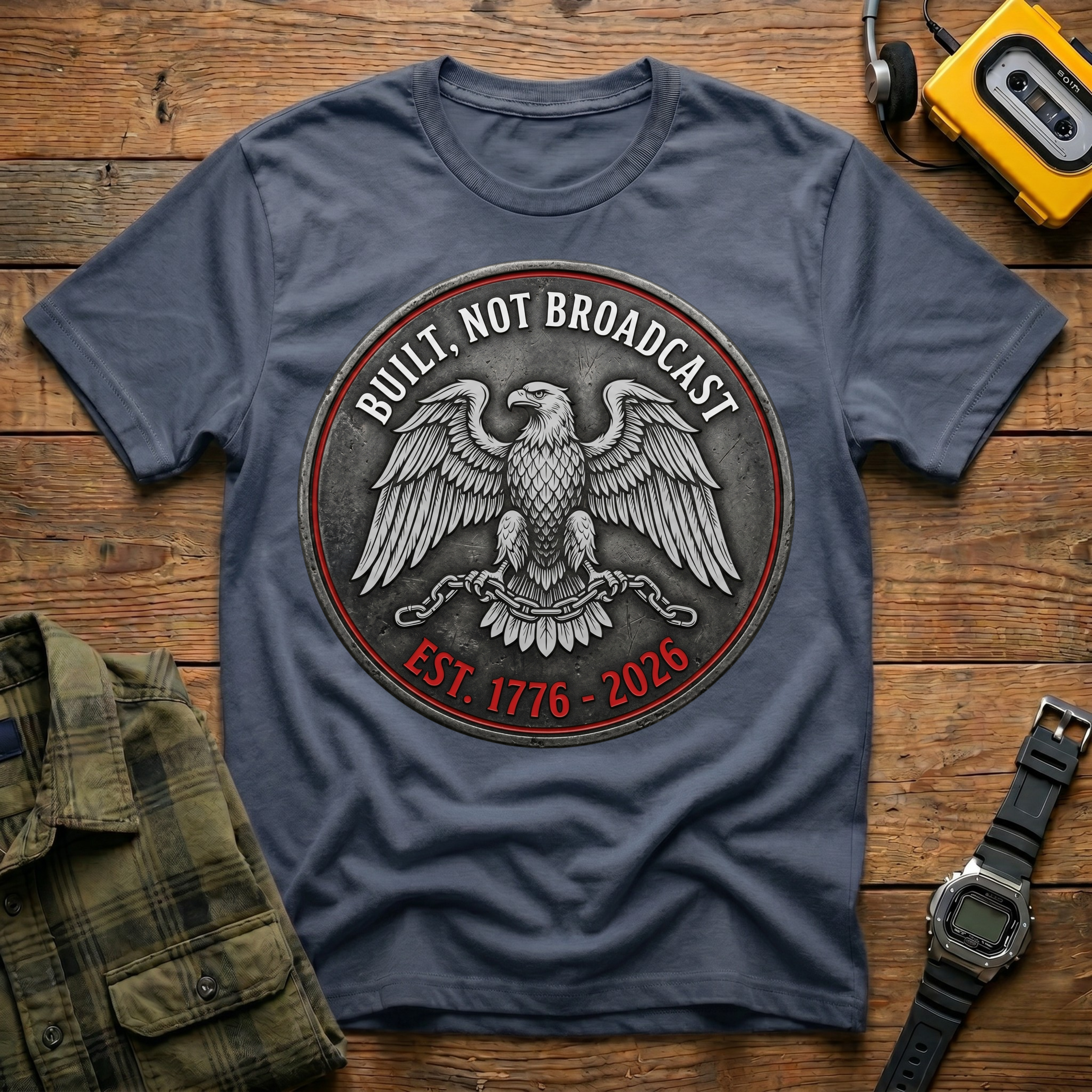 Built Not Broadcast Coin T-Shirt