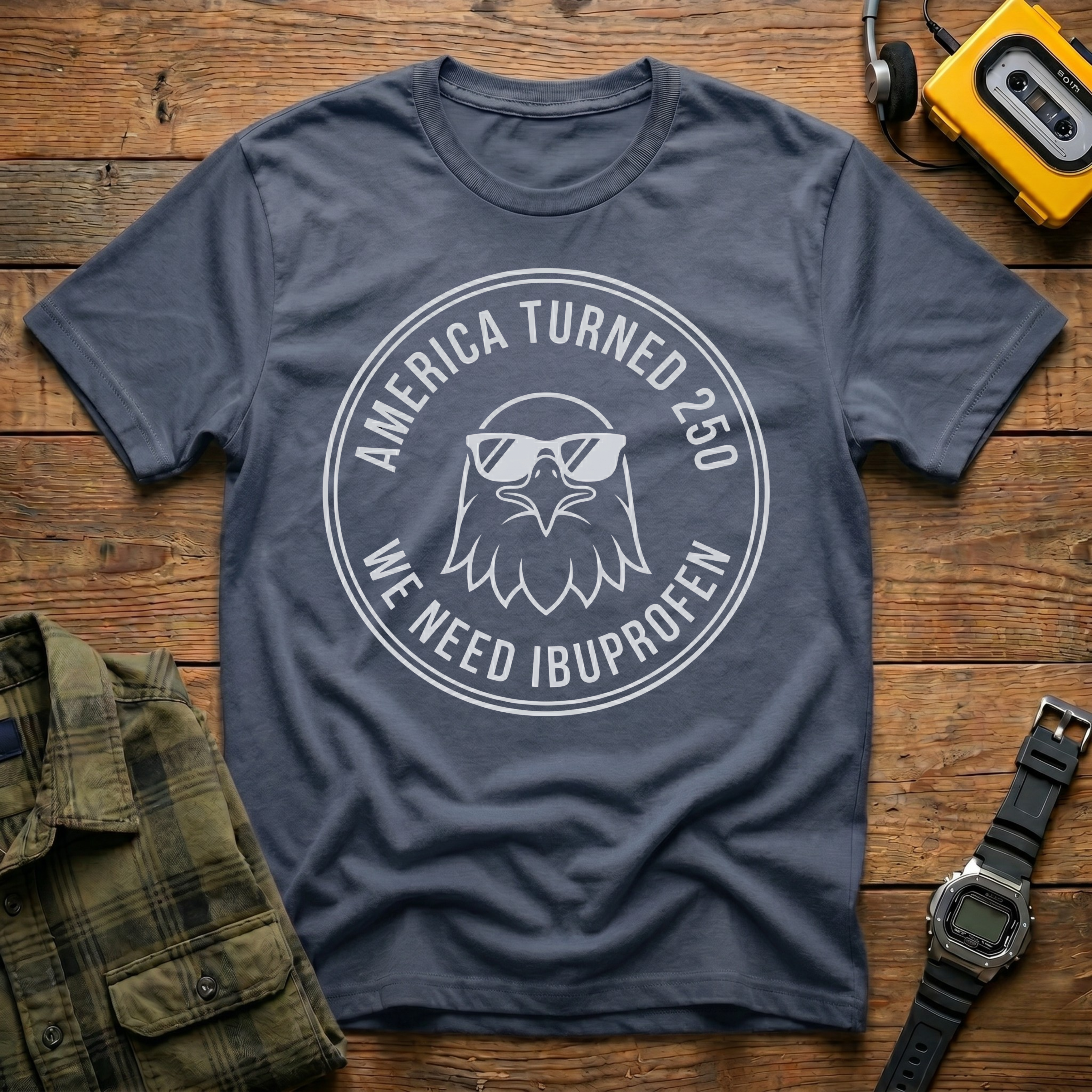 America 250 Ibuprofen Eagle Badge T-Shirt