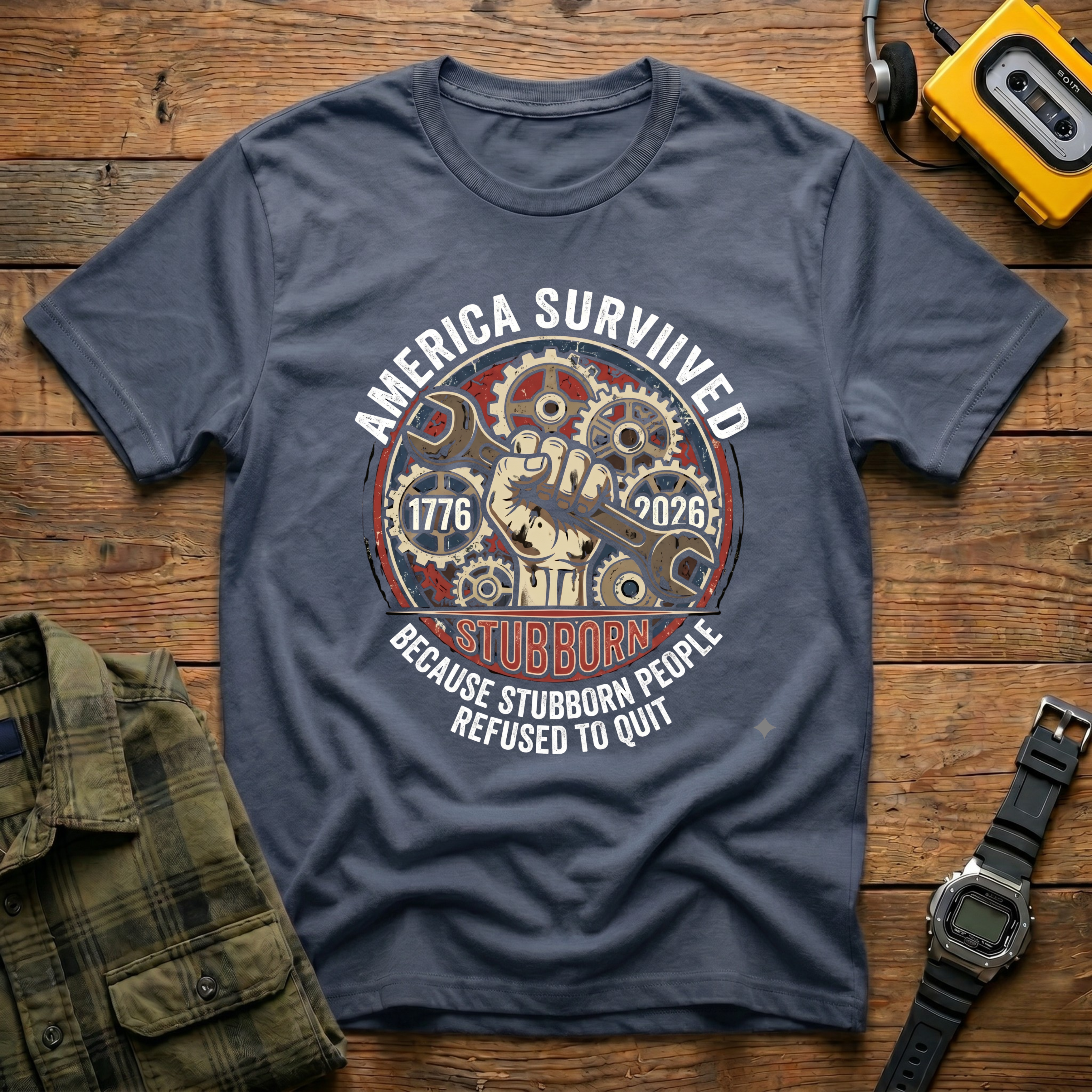 America Survived Gears T-Shirt