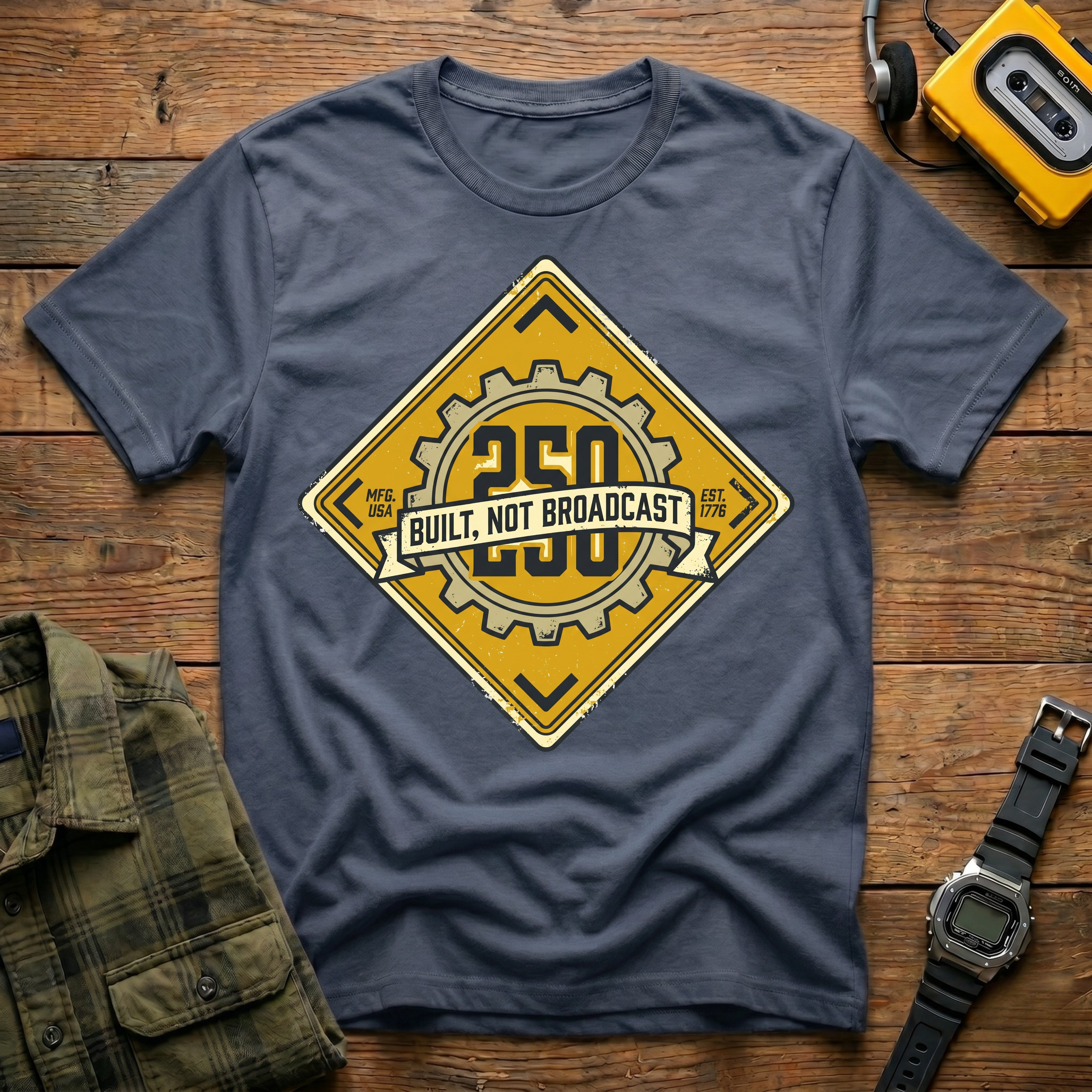 Built Not Broadcast Sign T-Shirt