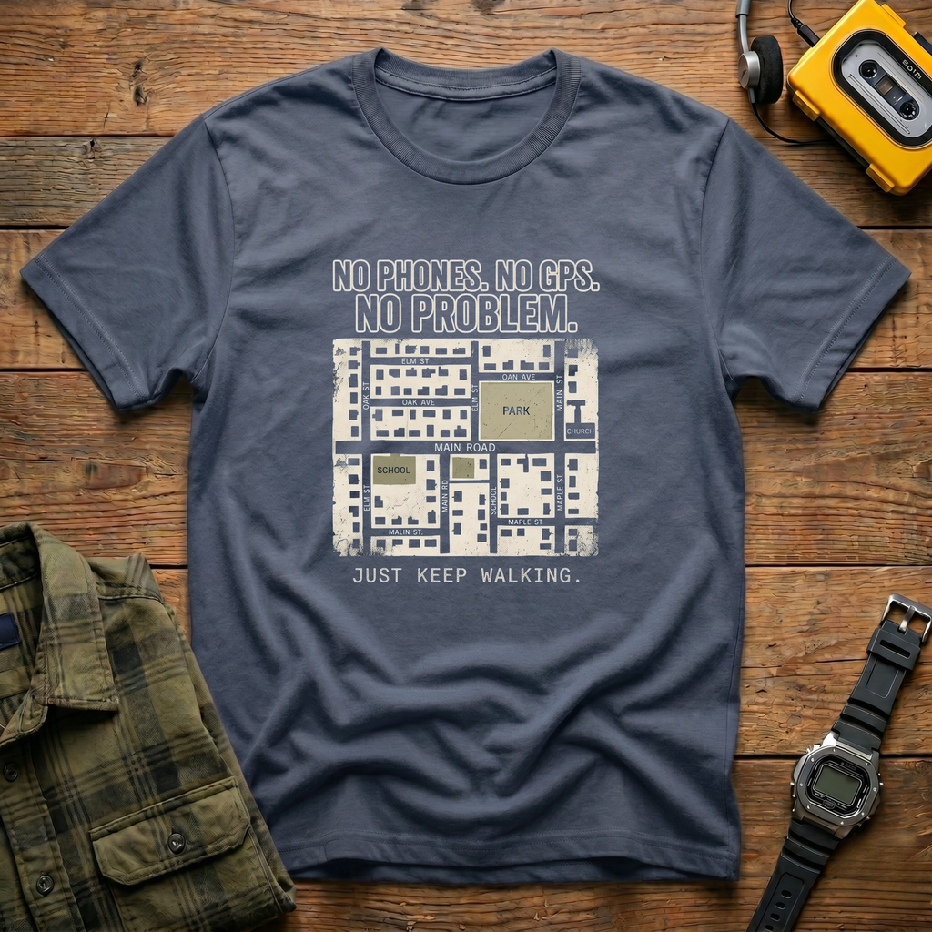 No Phone Maps T-Shirt