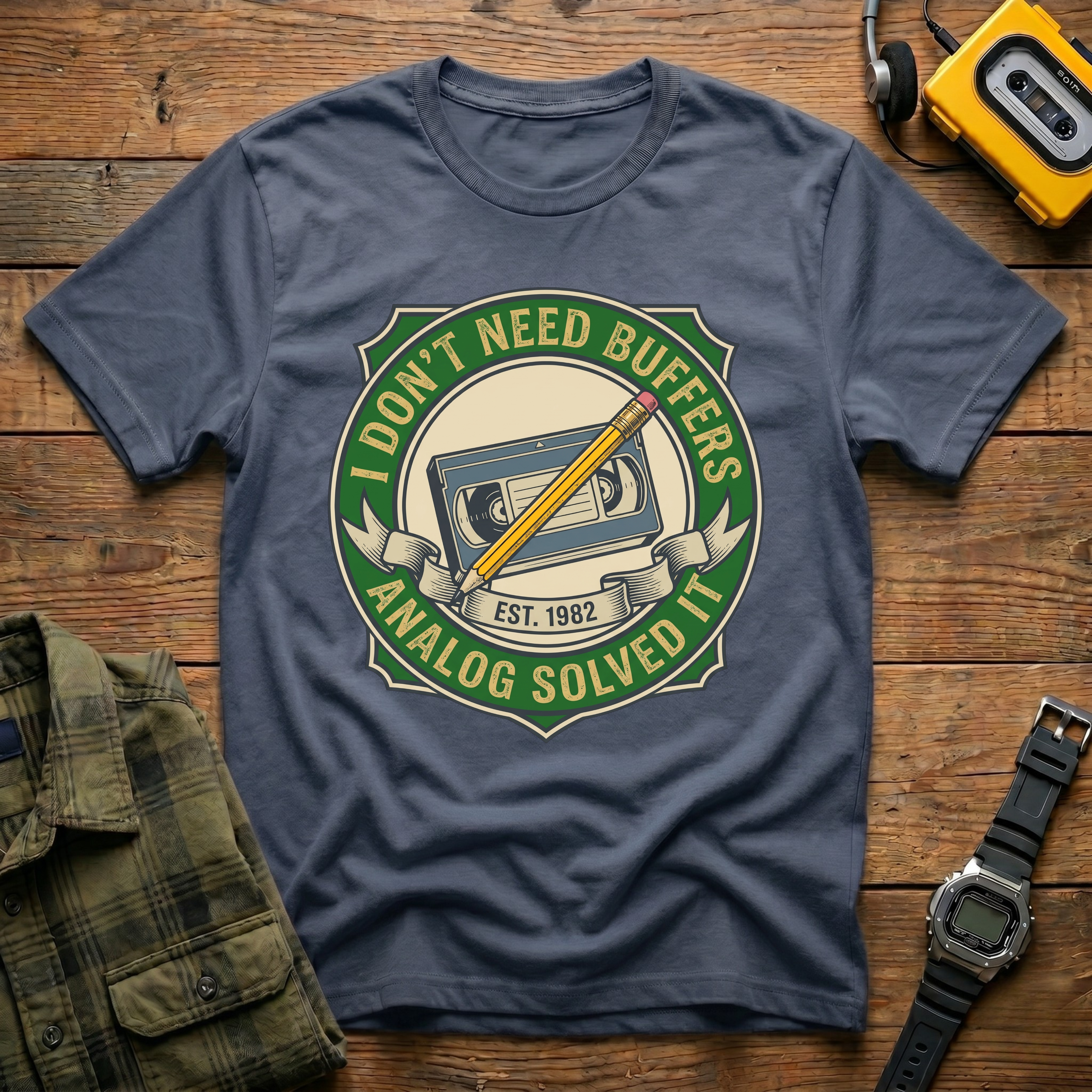 I Don't Need Buffers.  Analog Solved It   Badge T-Shirt