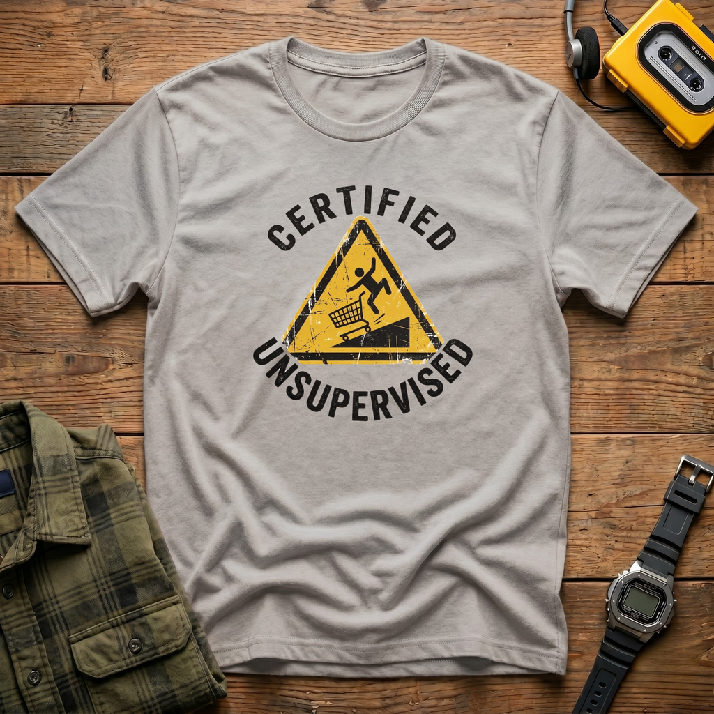 Certified Unsupervised Warning Sign T-Shirt