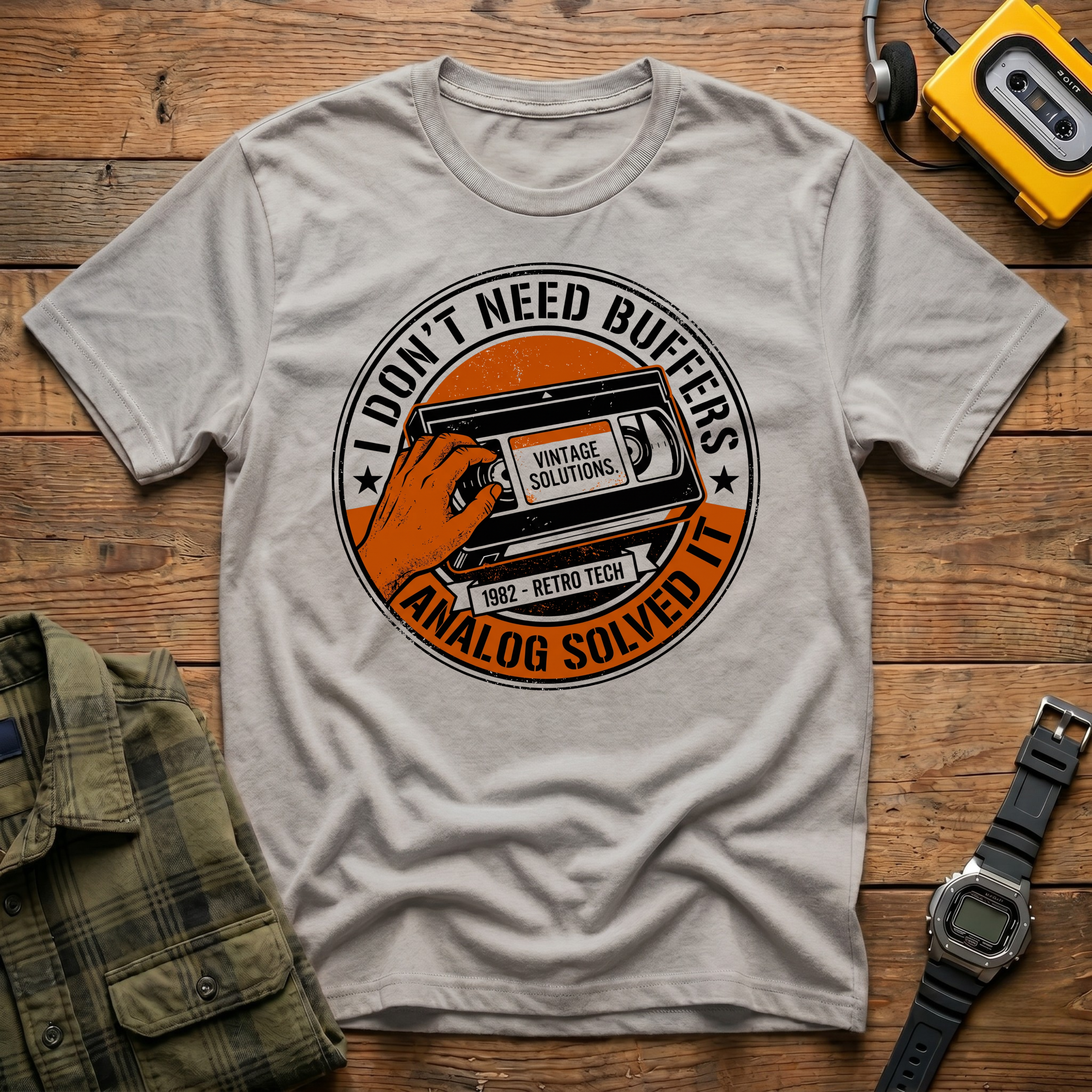 I Don't Need Buffers Circle Tape T-Shirt