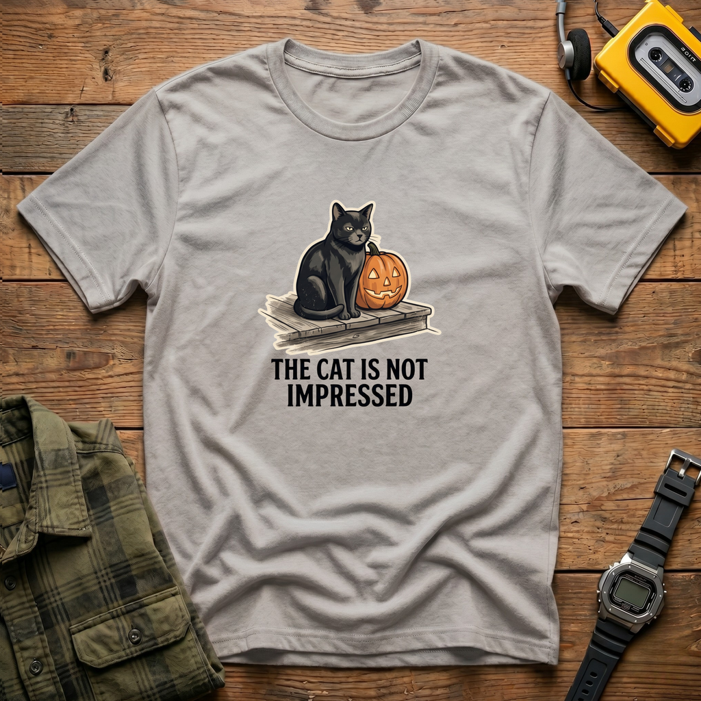 Cat Pumpkin Unimpressed T-Shirt