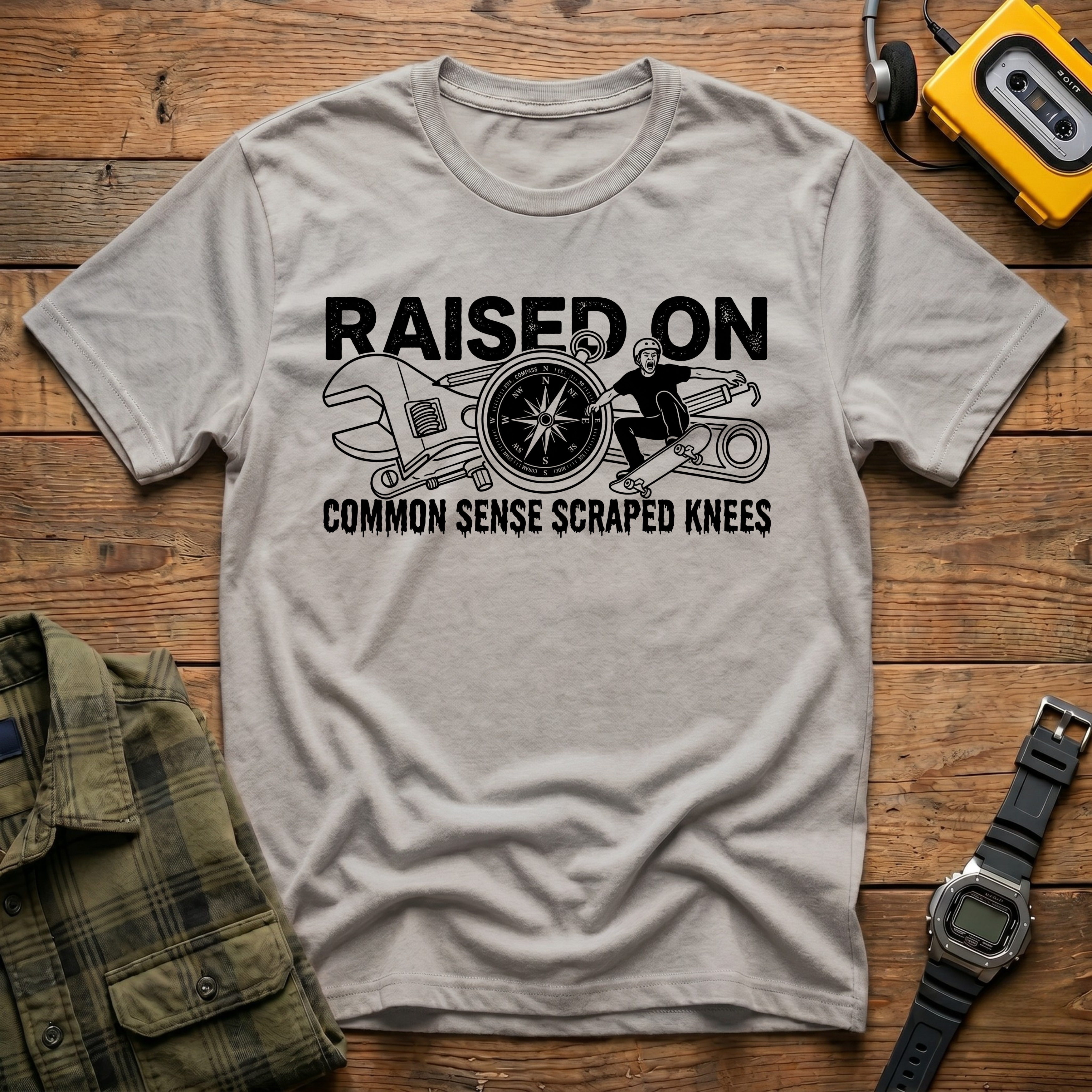Raised On Common Sense  Scrapped Knees Stunt T-Shirt