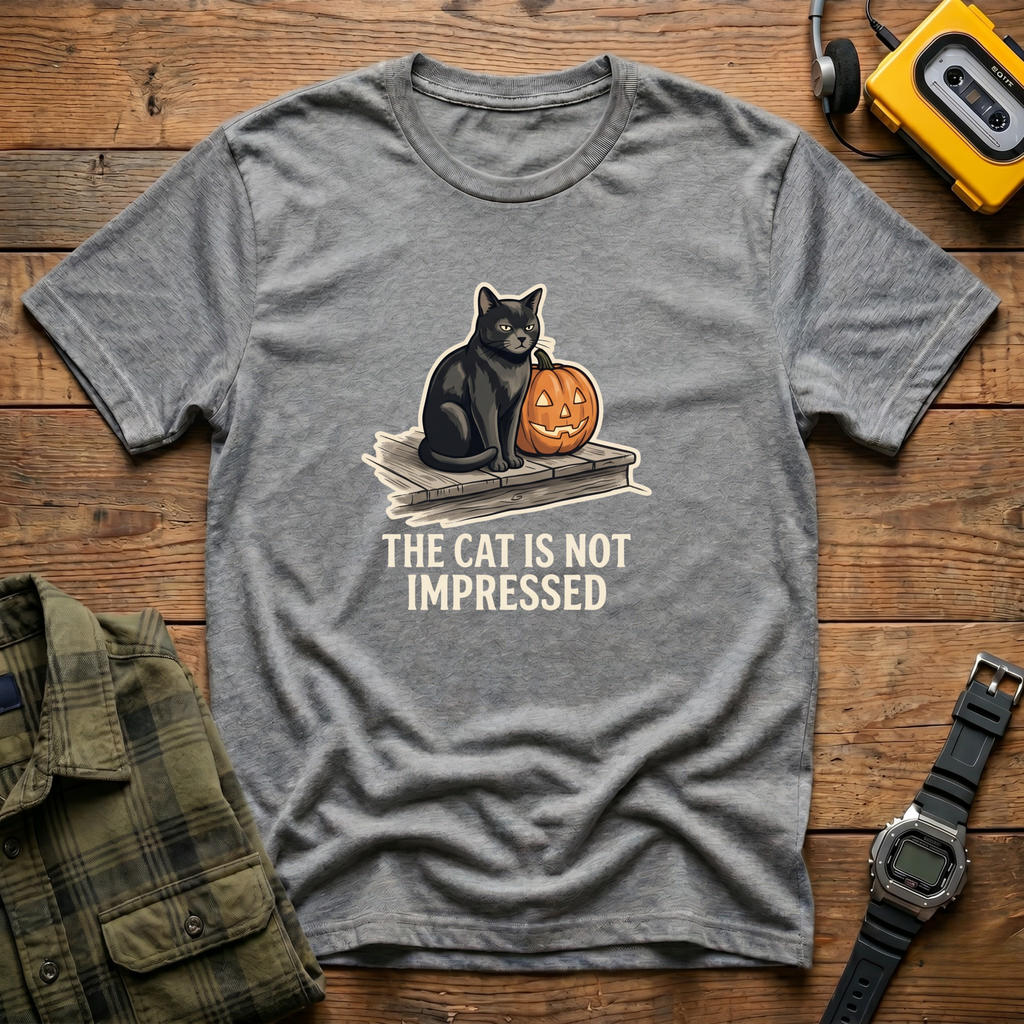 Cat Pumpkin Unimpressed T-Shirt