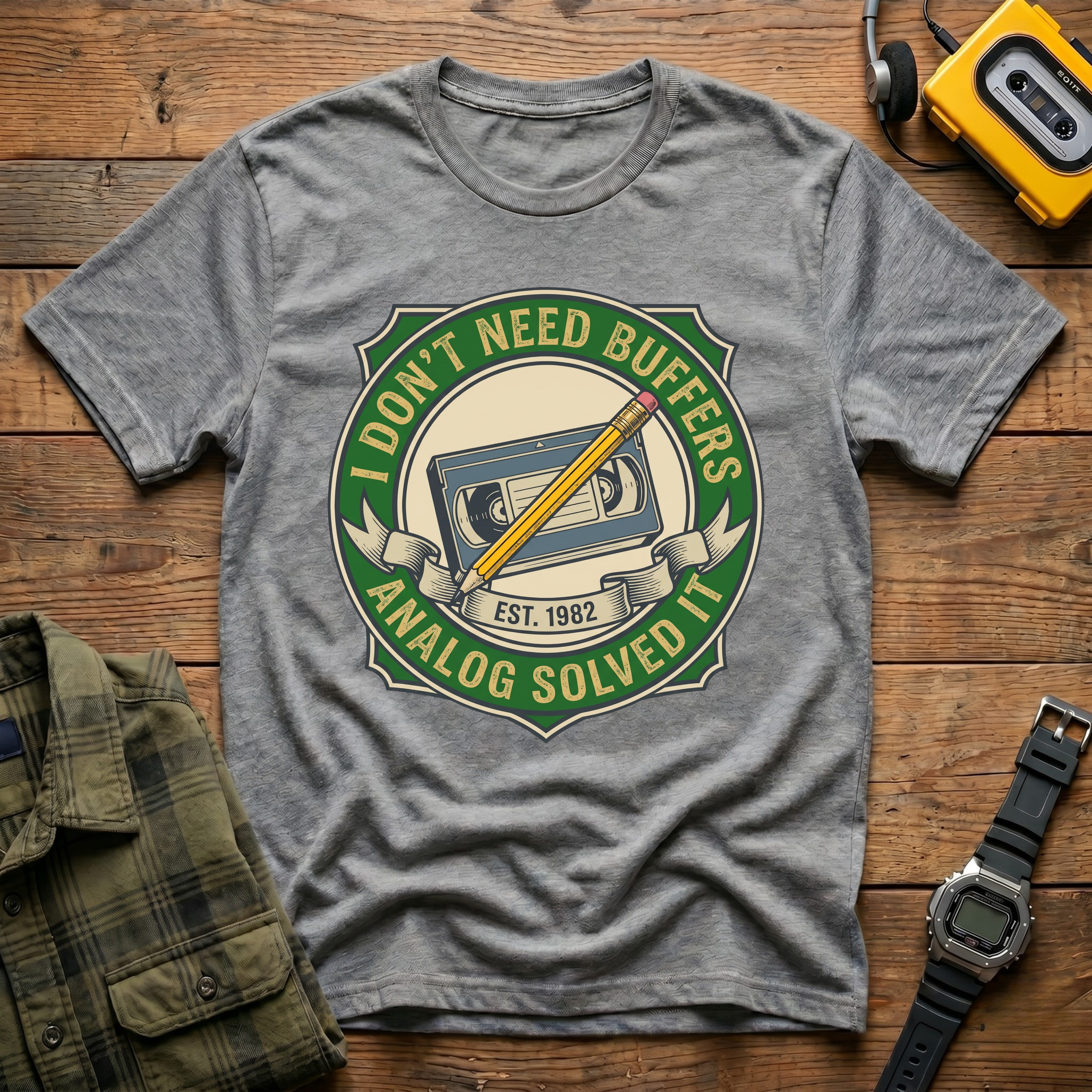 I Don't Need Buffers.  Analog Solved It   Badge T-Shirt