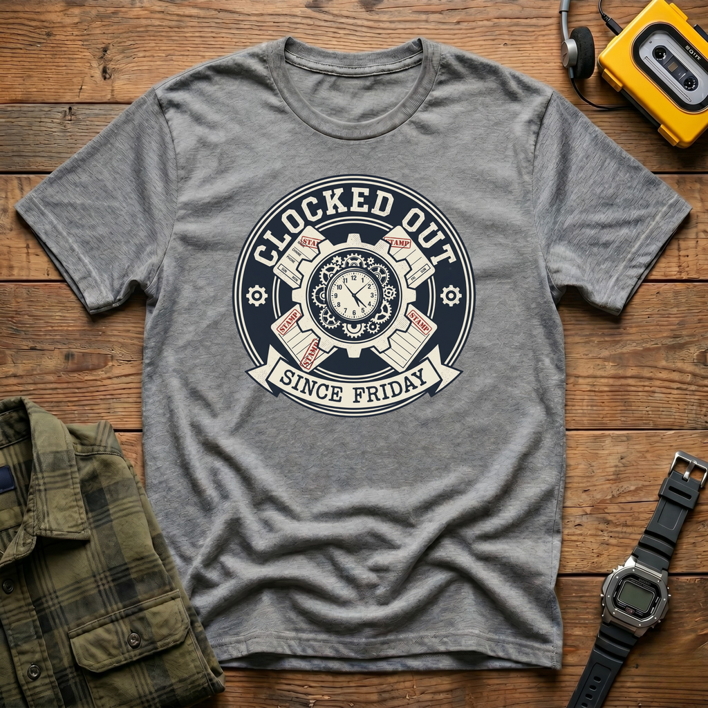 Clocked Out Badge T-Shirt